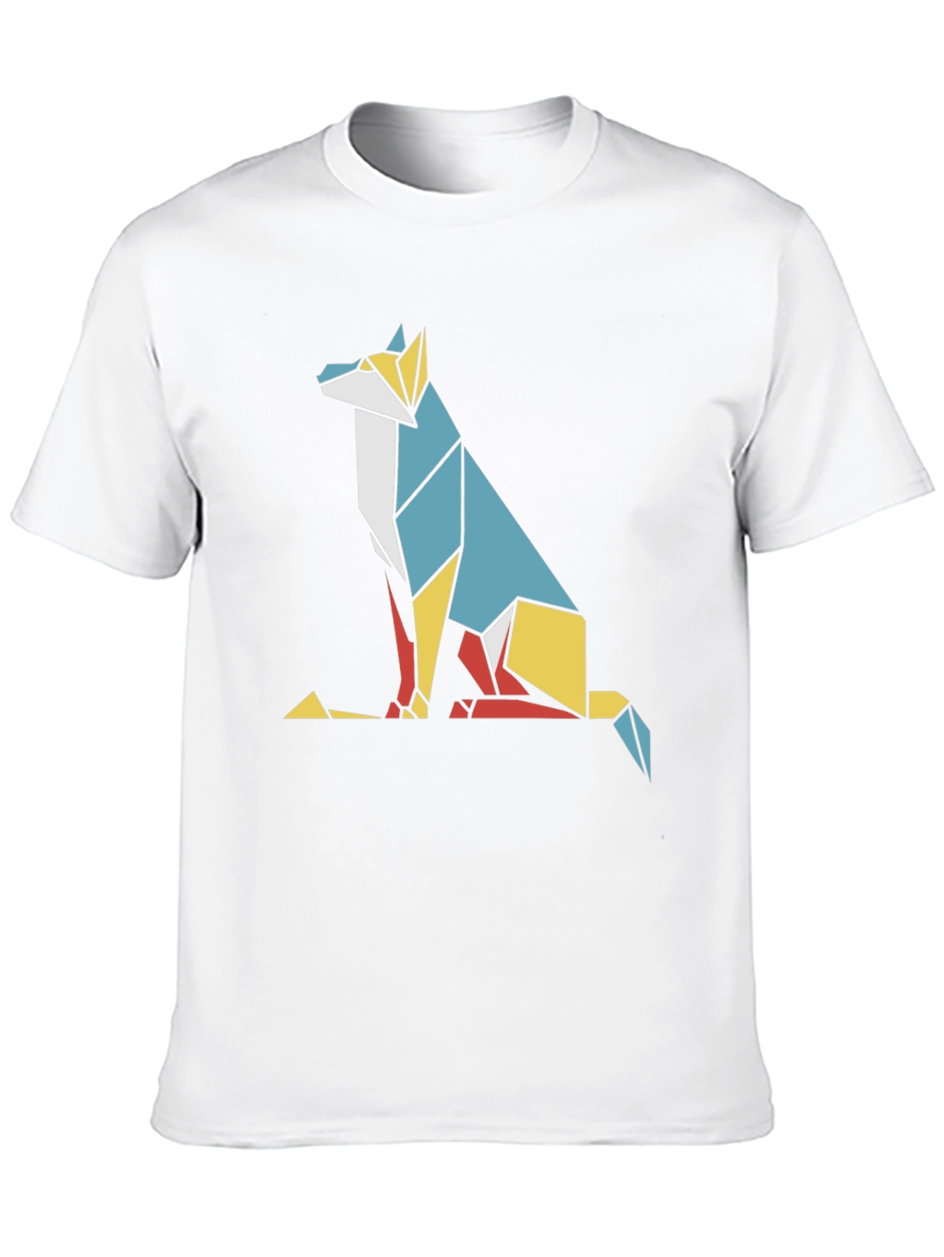Geometric Fox Graphic Tee - Modern Art Style