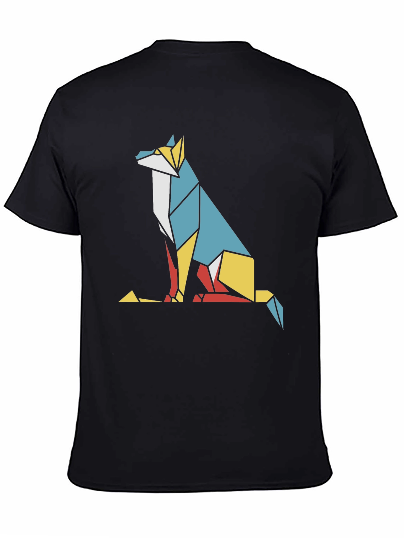 Geometric Fox Graphic Tee - Modern Art Style