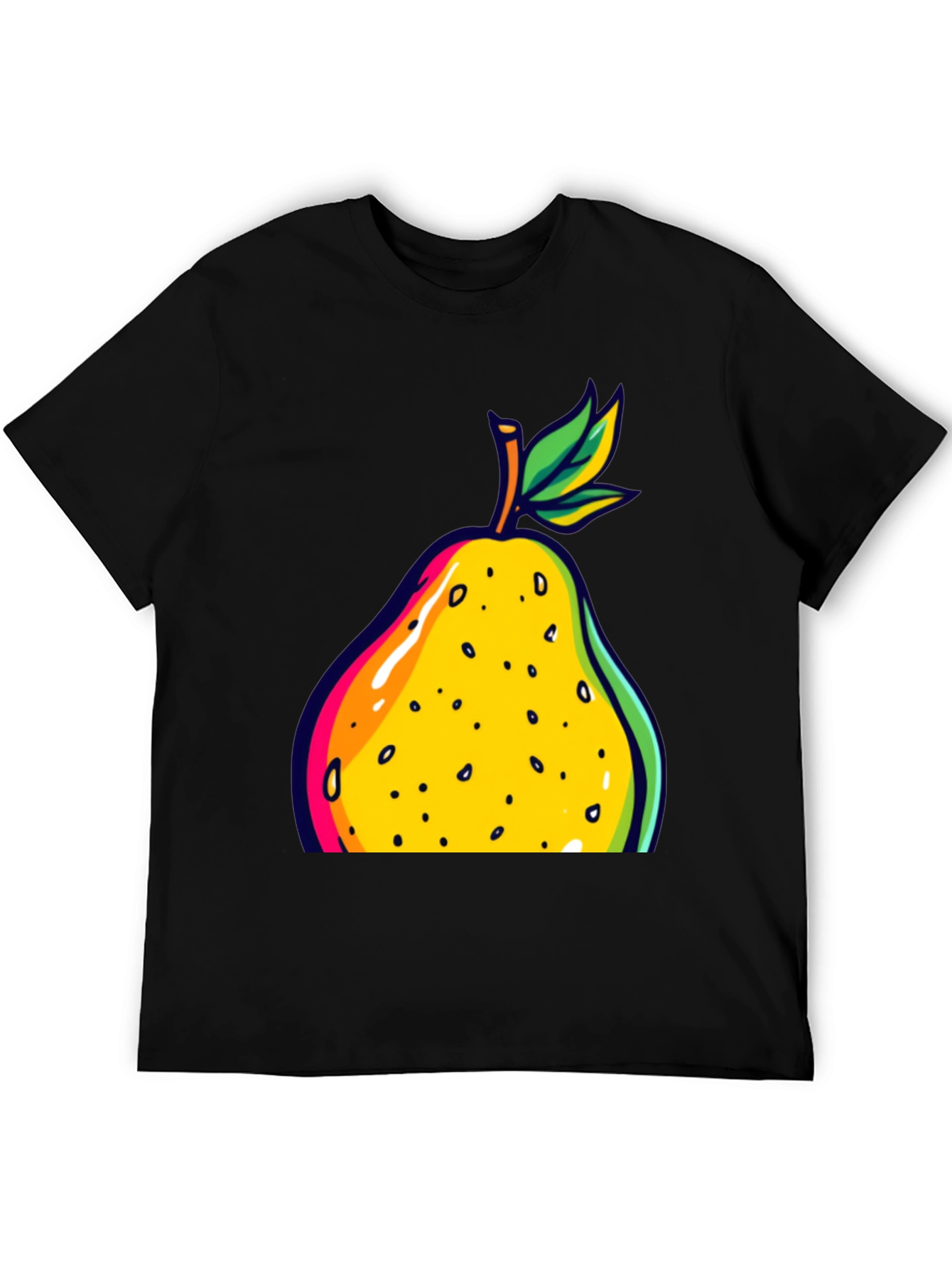 Pear Graphic Black T-Shirt