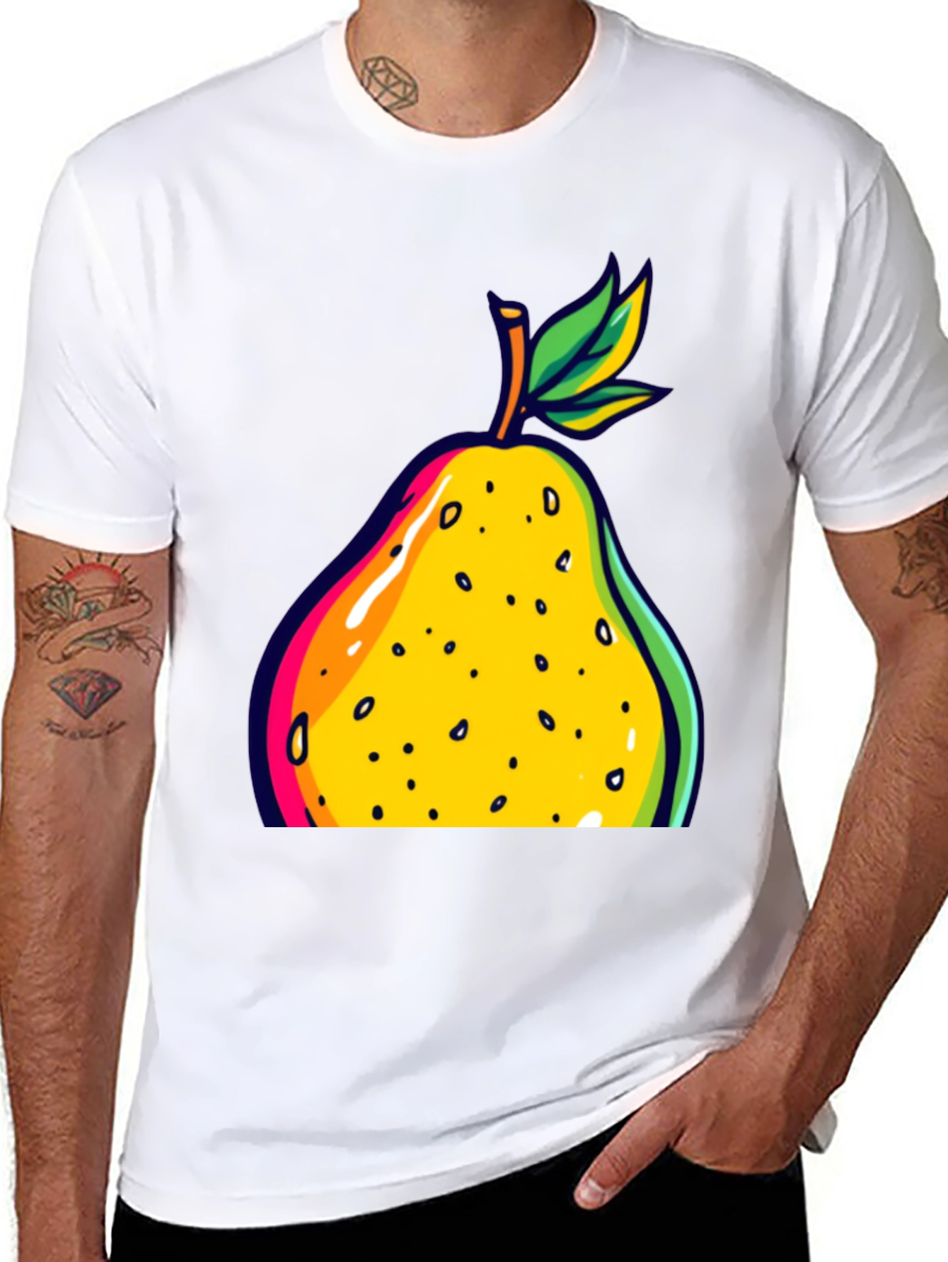 Pear Graphic Black T-Shirt