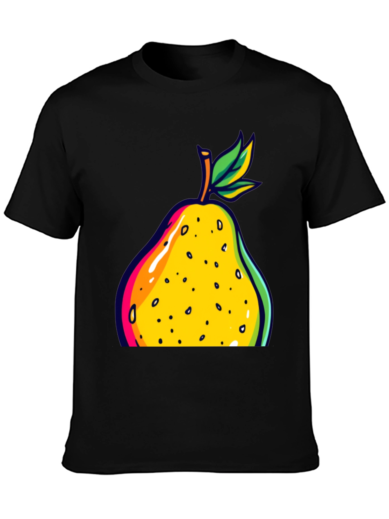 Pear Graphic Black T-Shirt
