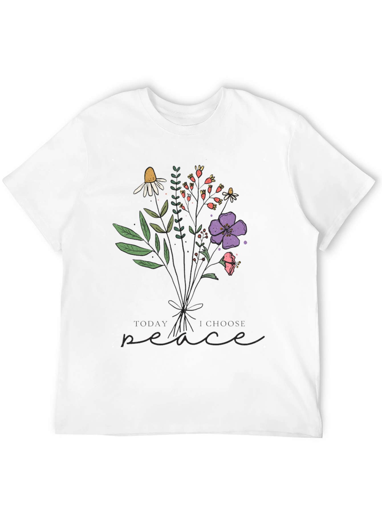 Choose Peace Floral Graphic T-Shirt