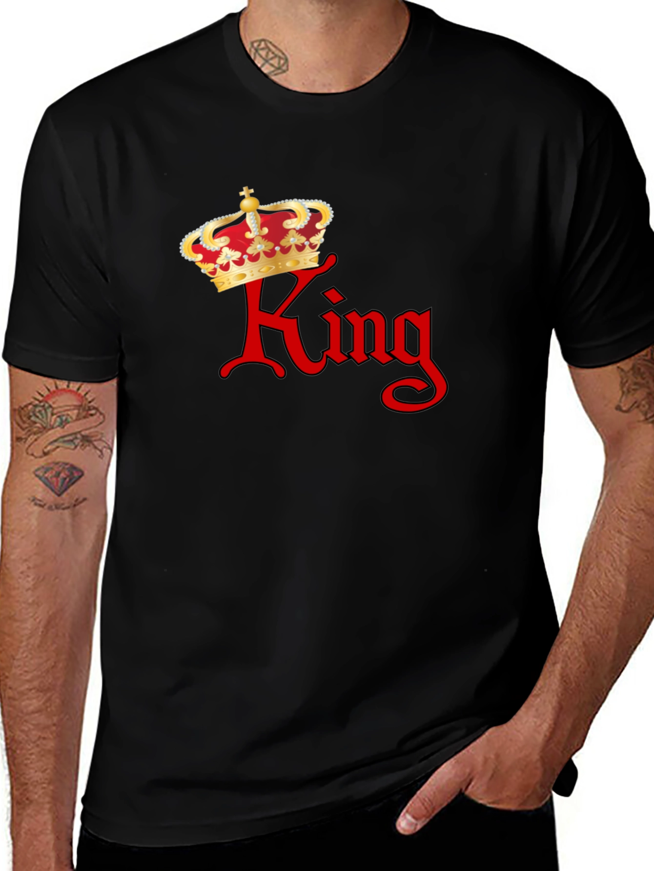 King Crown Graphic Tee - Stylish Mens Black T-Shirt