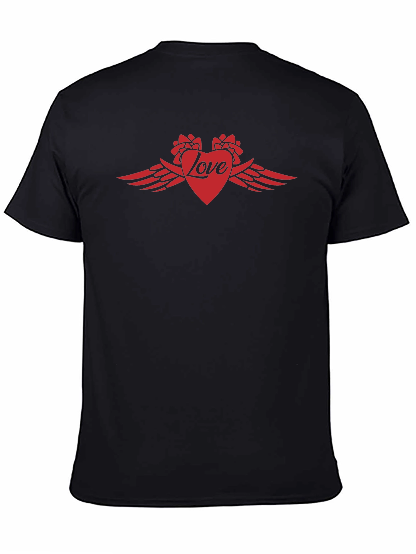 Love Wings Heart Graphic Tee - Mens Black T-Shirt