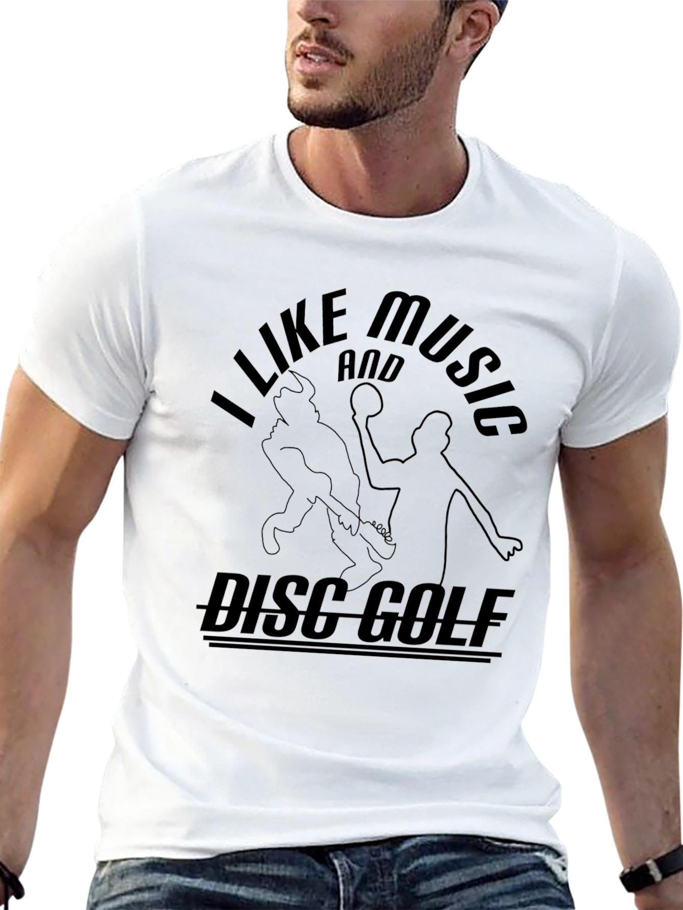 I Like Music and Disc Golf Graphic T-Shirt