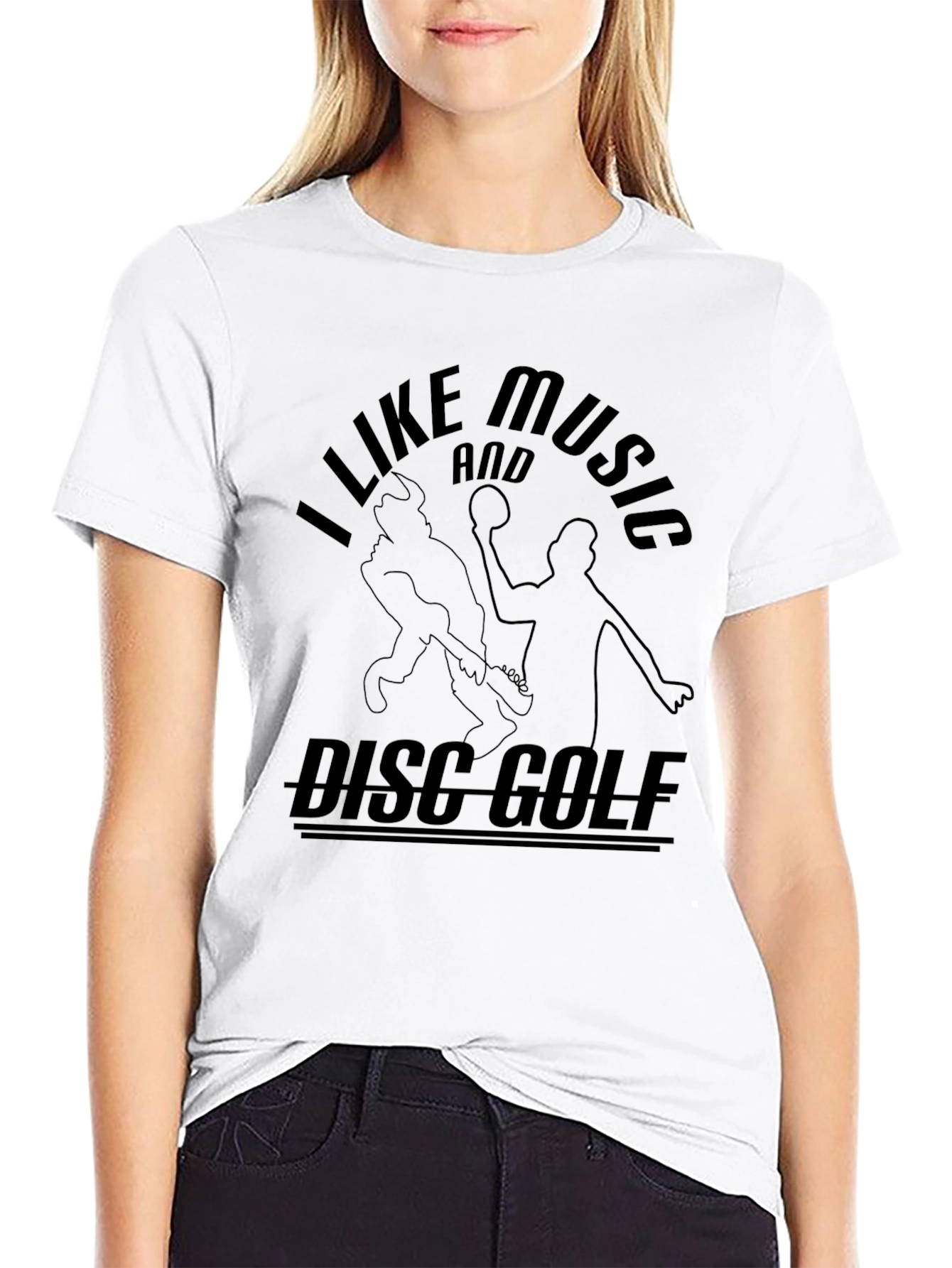 I Like Music and Disc Golf Graphic T-Shirt