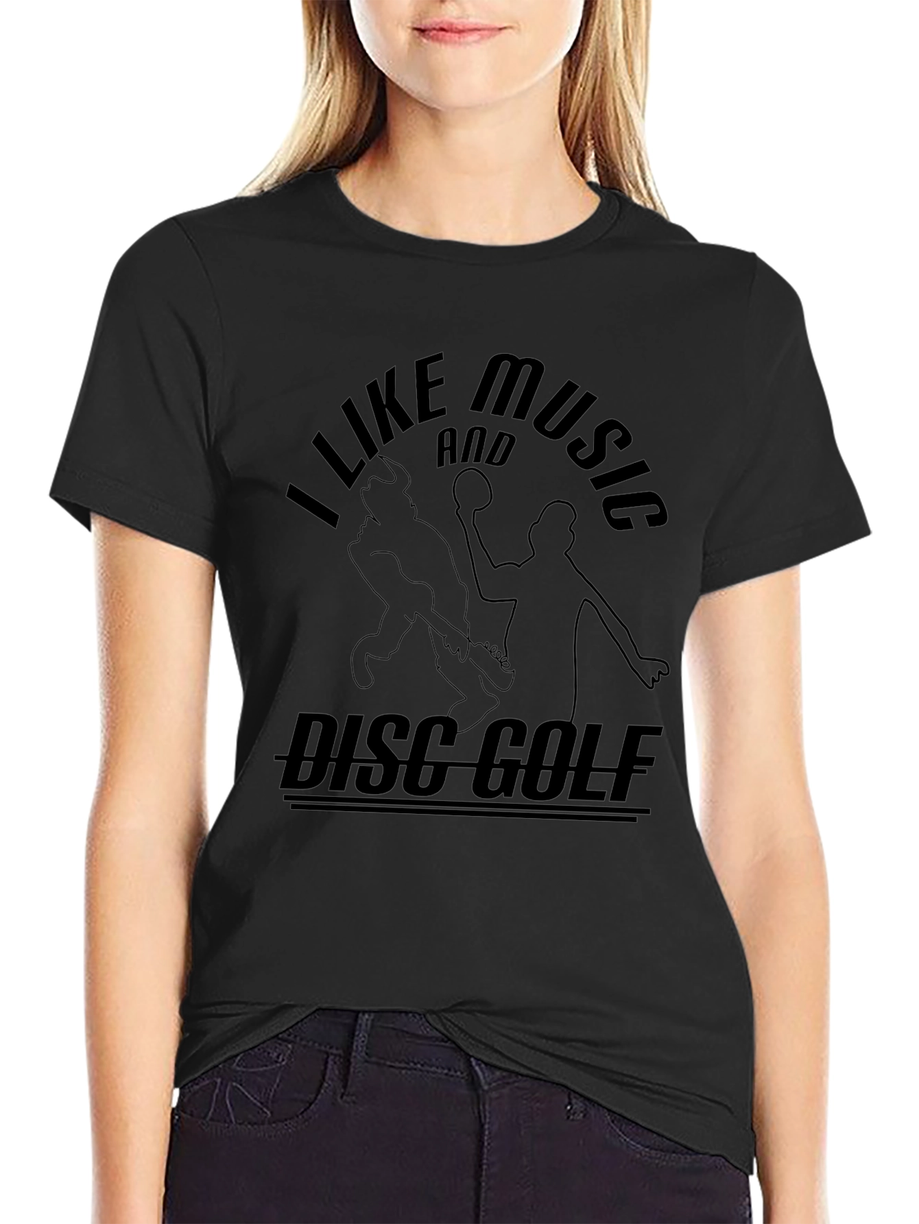 I Like Music and Disc Golf Graphic T-Shirt
