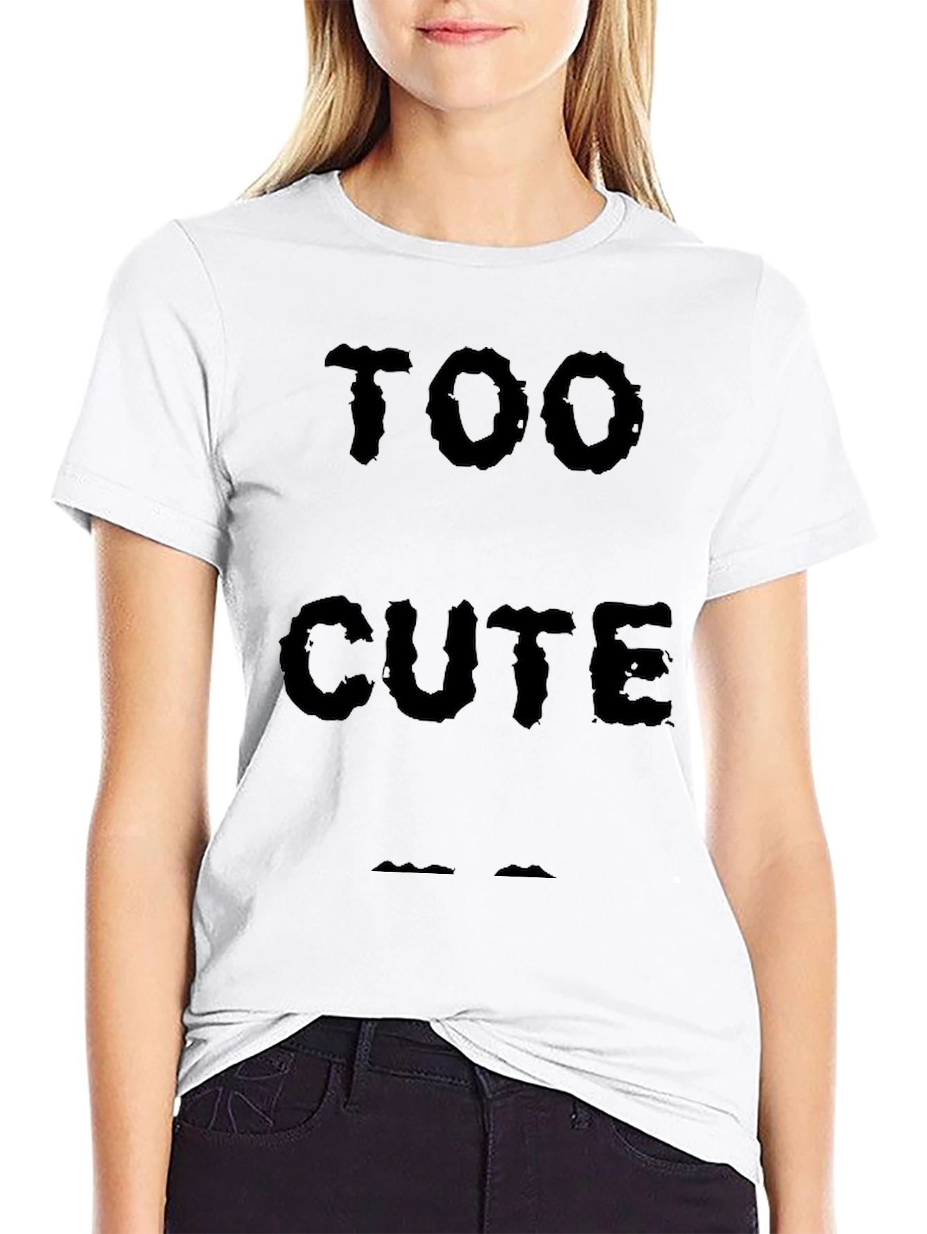 Too Cute Black T-Shirt - Comfy Cotton Tee