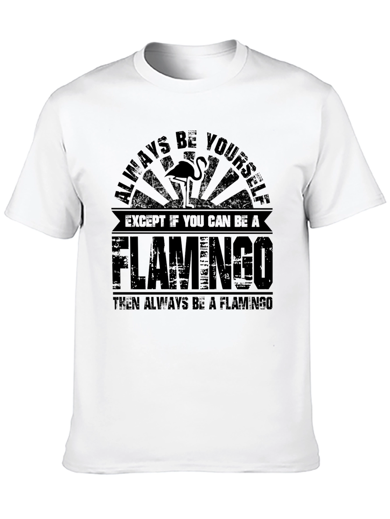 Be a Flamingo Black Graphic T-Shirt