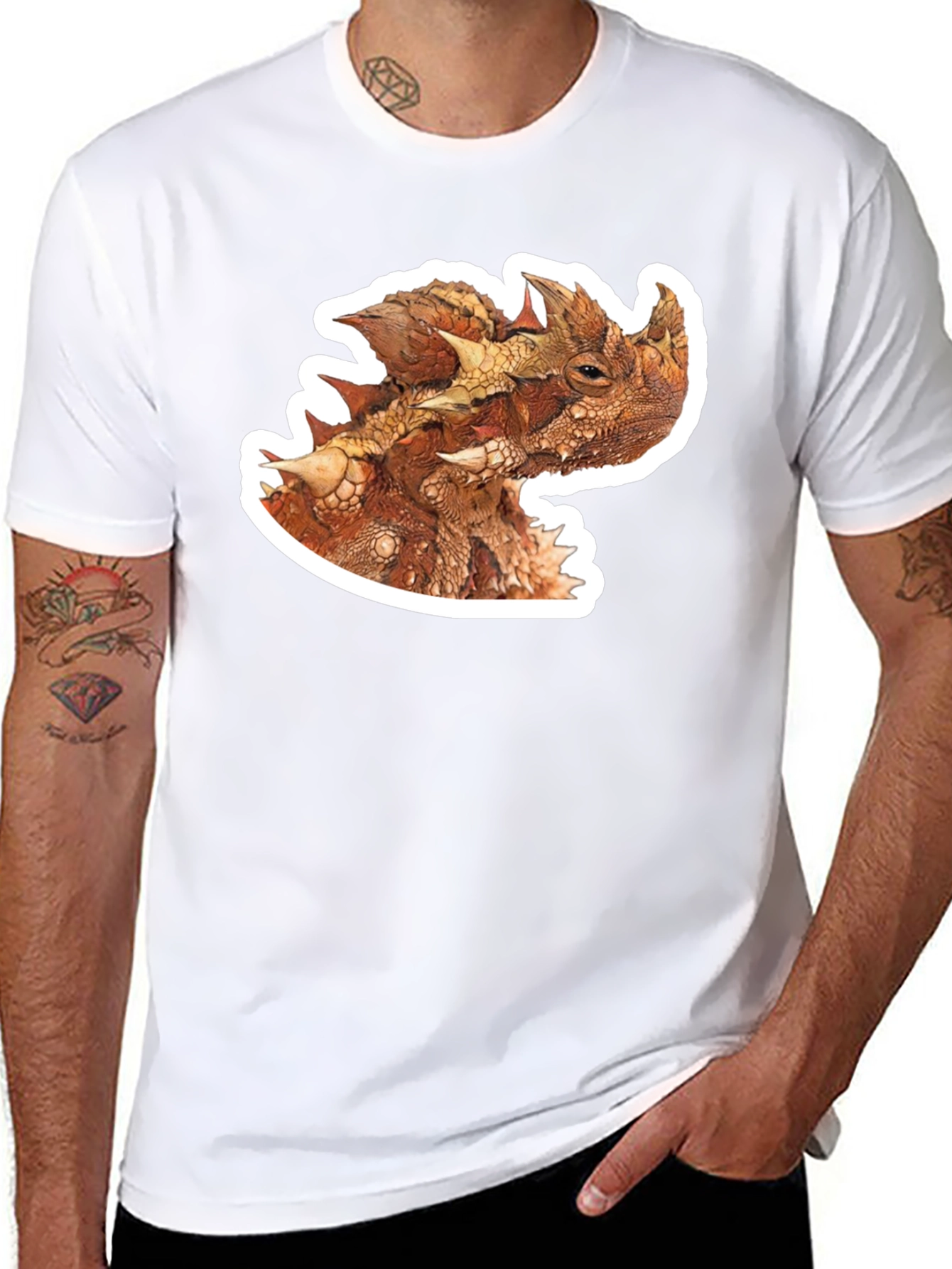 Horned Lizard Graphic Tee - Cool Animal Design