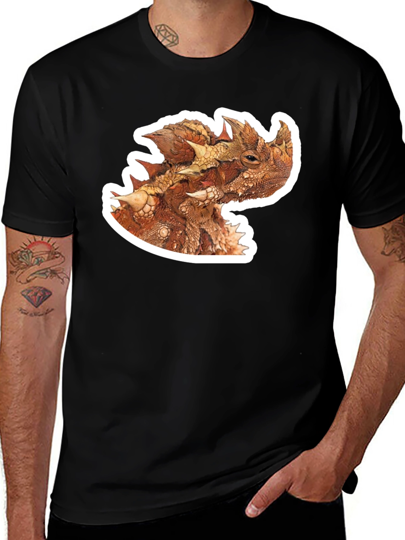 Horned Lizard Graphic Tee - Cool Animal Design