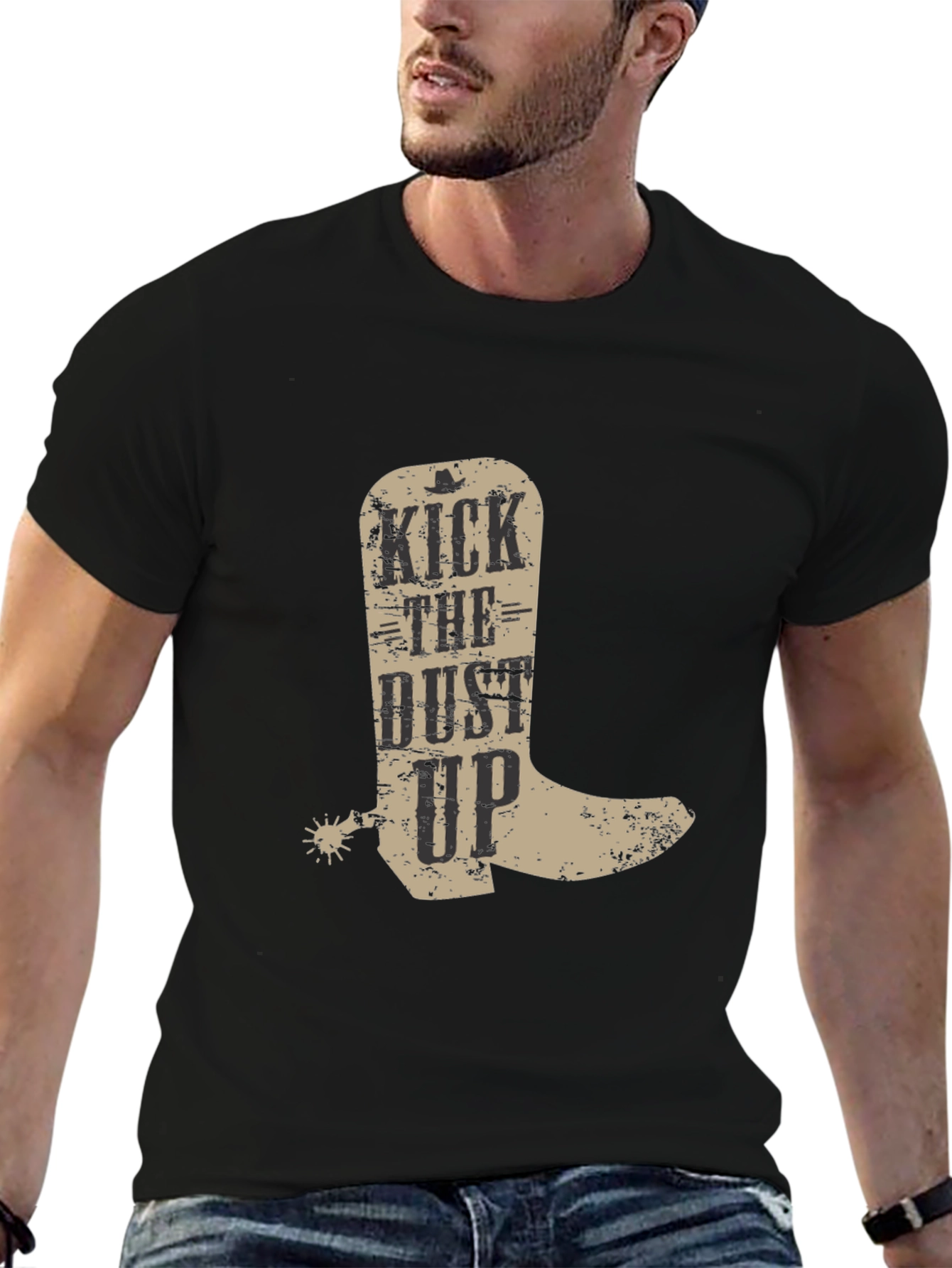Kick the Dust Up Cowboy Boot Graphic T-Shirt
