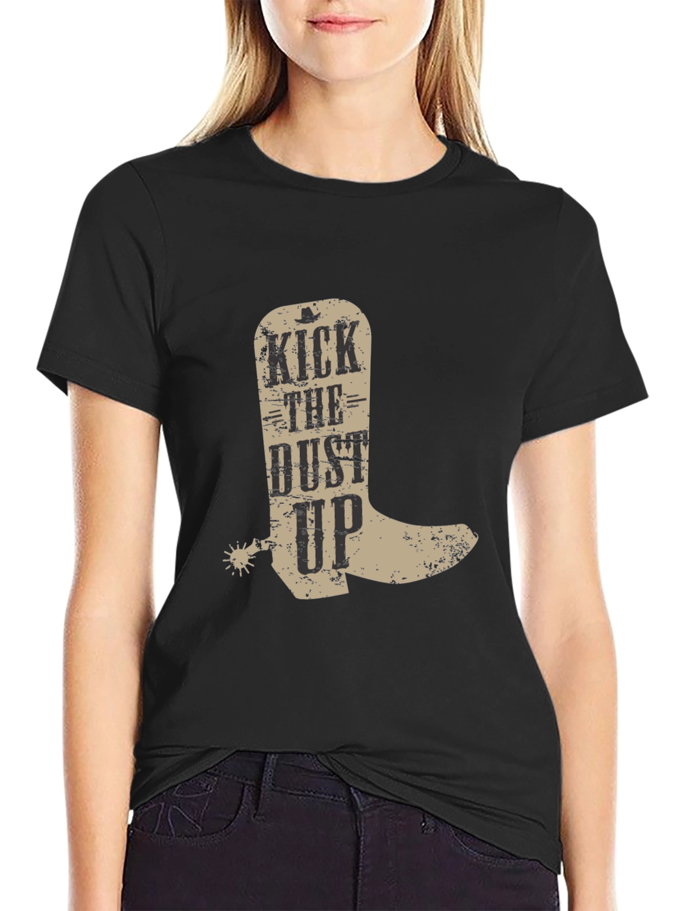 Kick the Dust Up Cowboy Boot Graphic T-Shirt