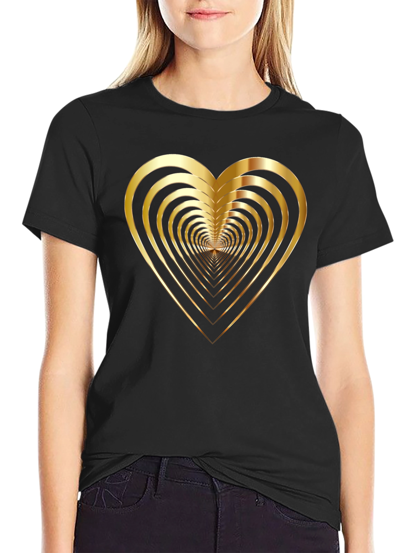 Golden Heart Tunnel Black T-Shirt