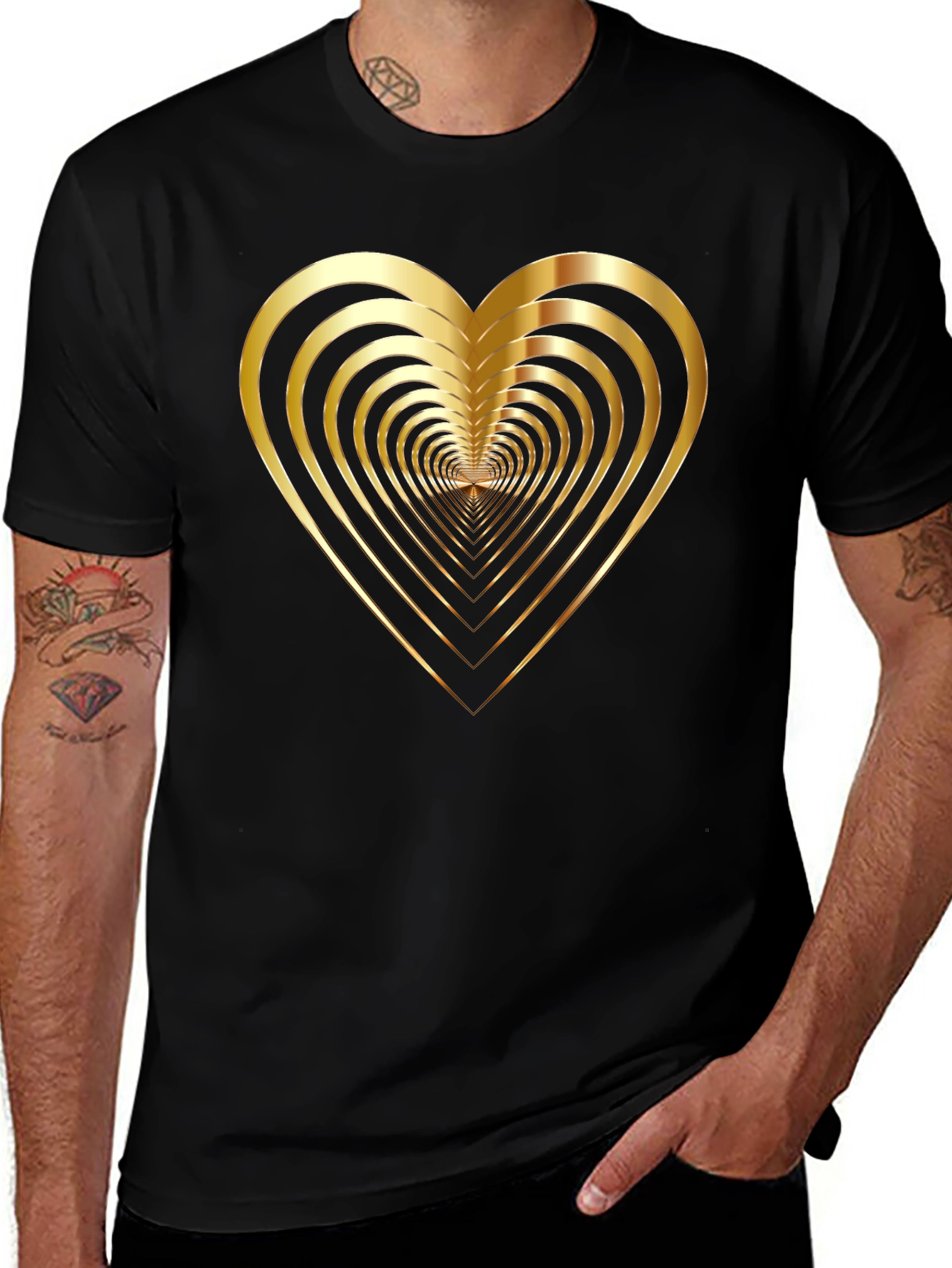Golden Heart Tunnel Black T-Shirt