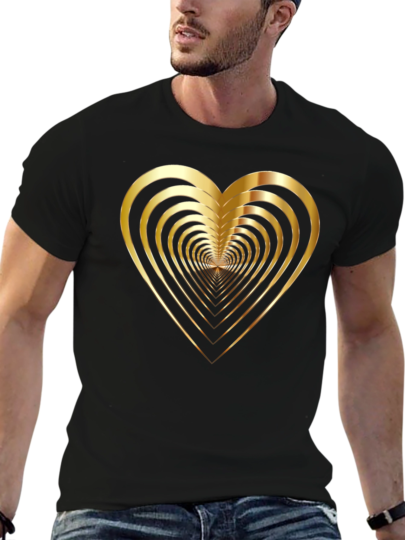 Golden Heart Tunnel Black T-Shirt