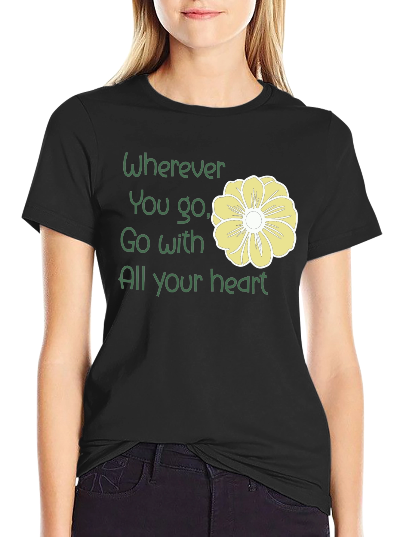Wherever You Go T-Shirt with Floral Accent