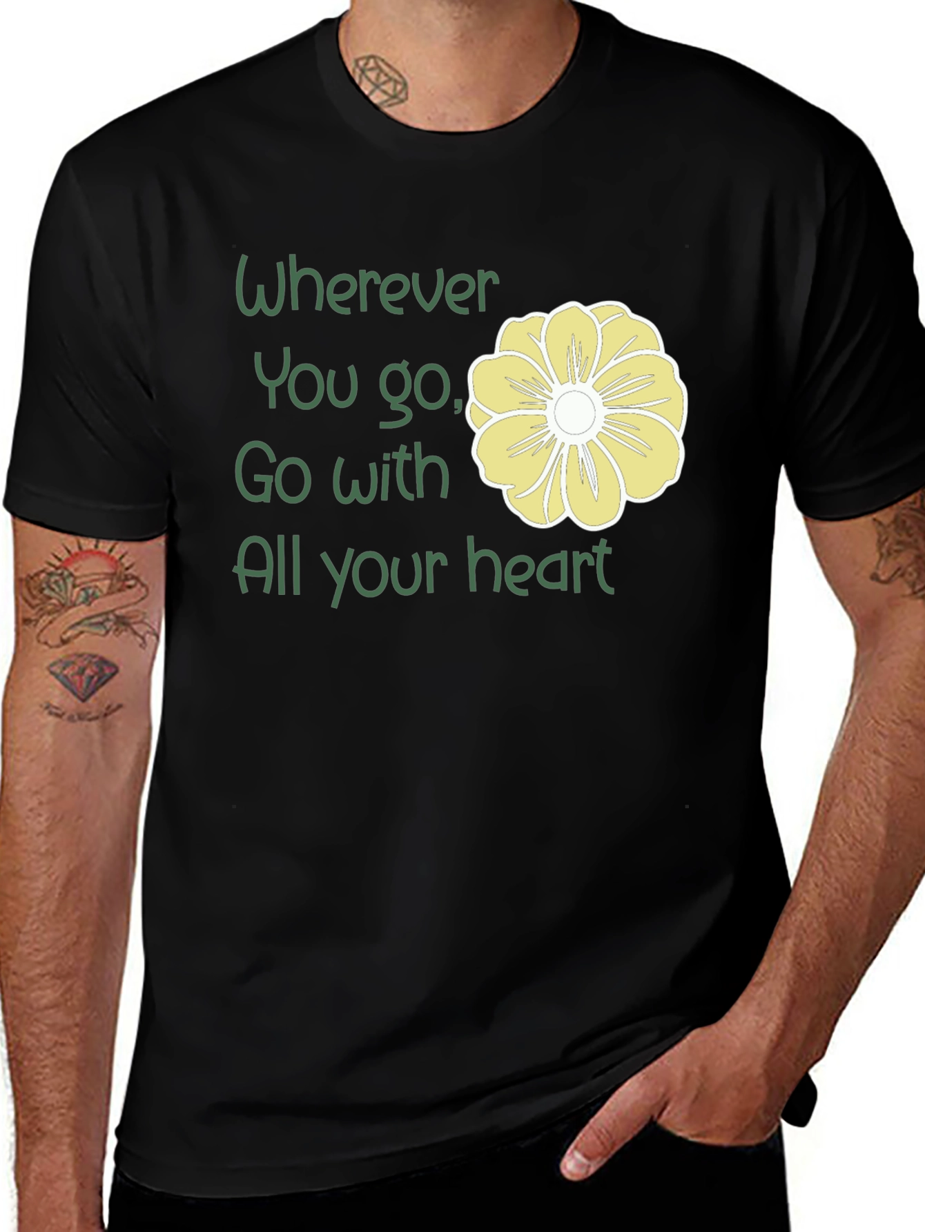 Wherever You Go T-Shirt with Floral Accent