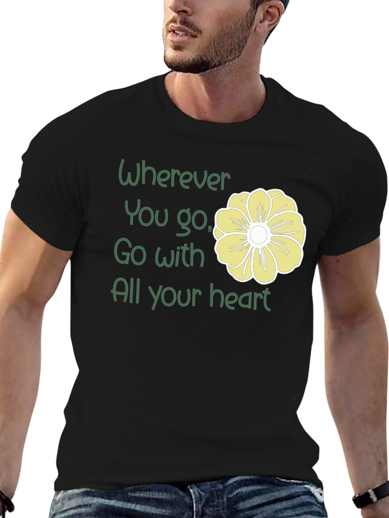 Wherever You Go T-Shirt with Floral Accent