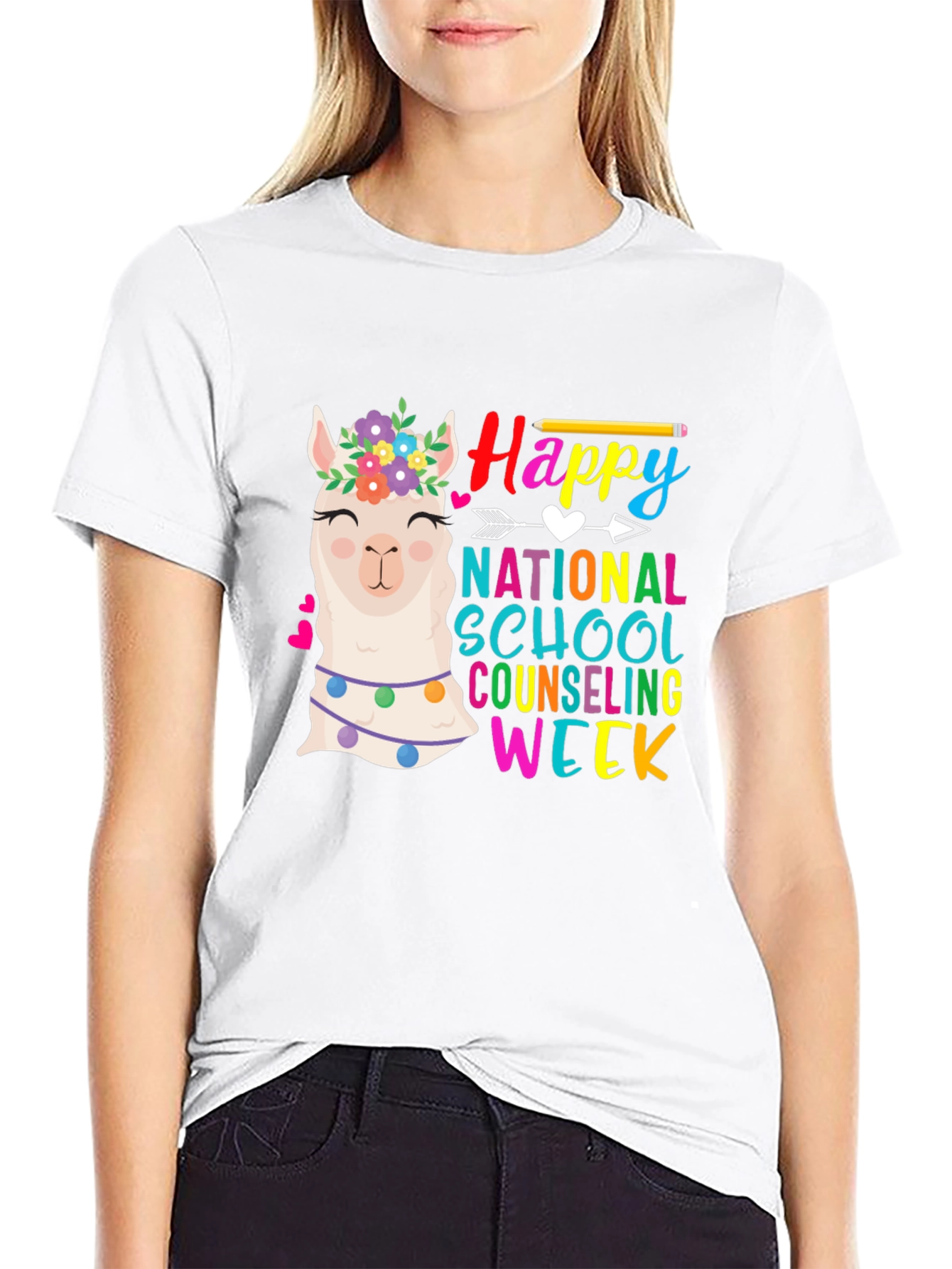 Happy National School Counseling Week Llama T-Shirt