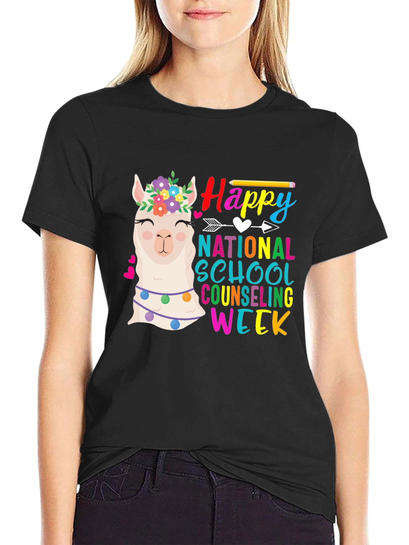 Happy National School Counseling Week Llama T-Shirt