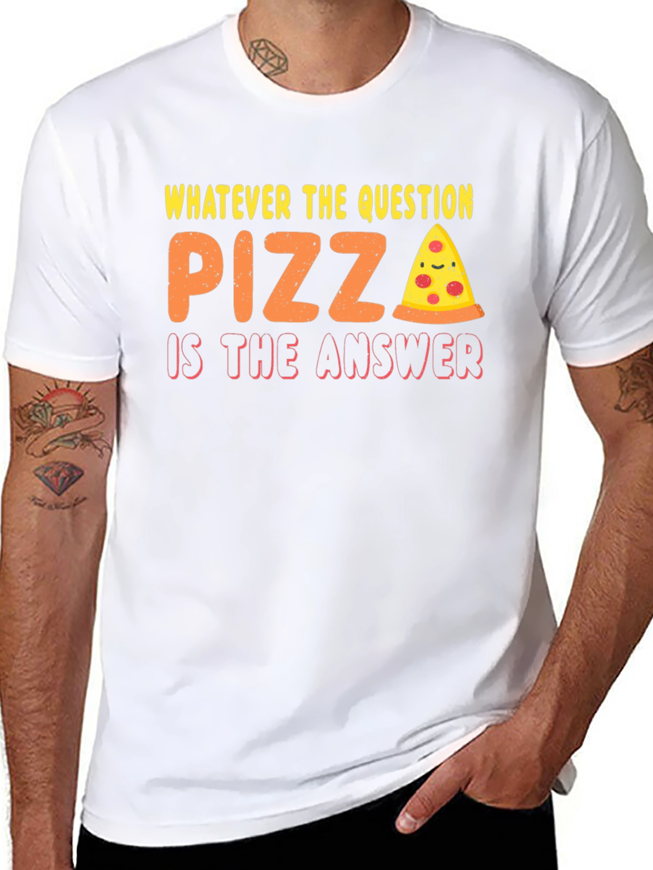 Pizza is The Answer T-Shirt Funny Graphic Tee