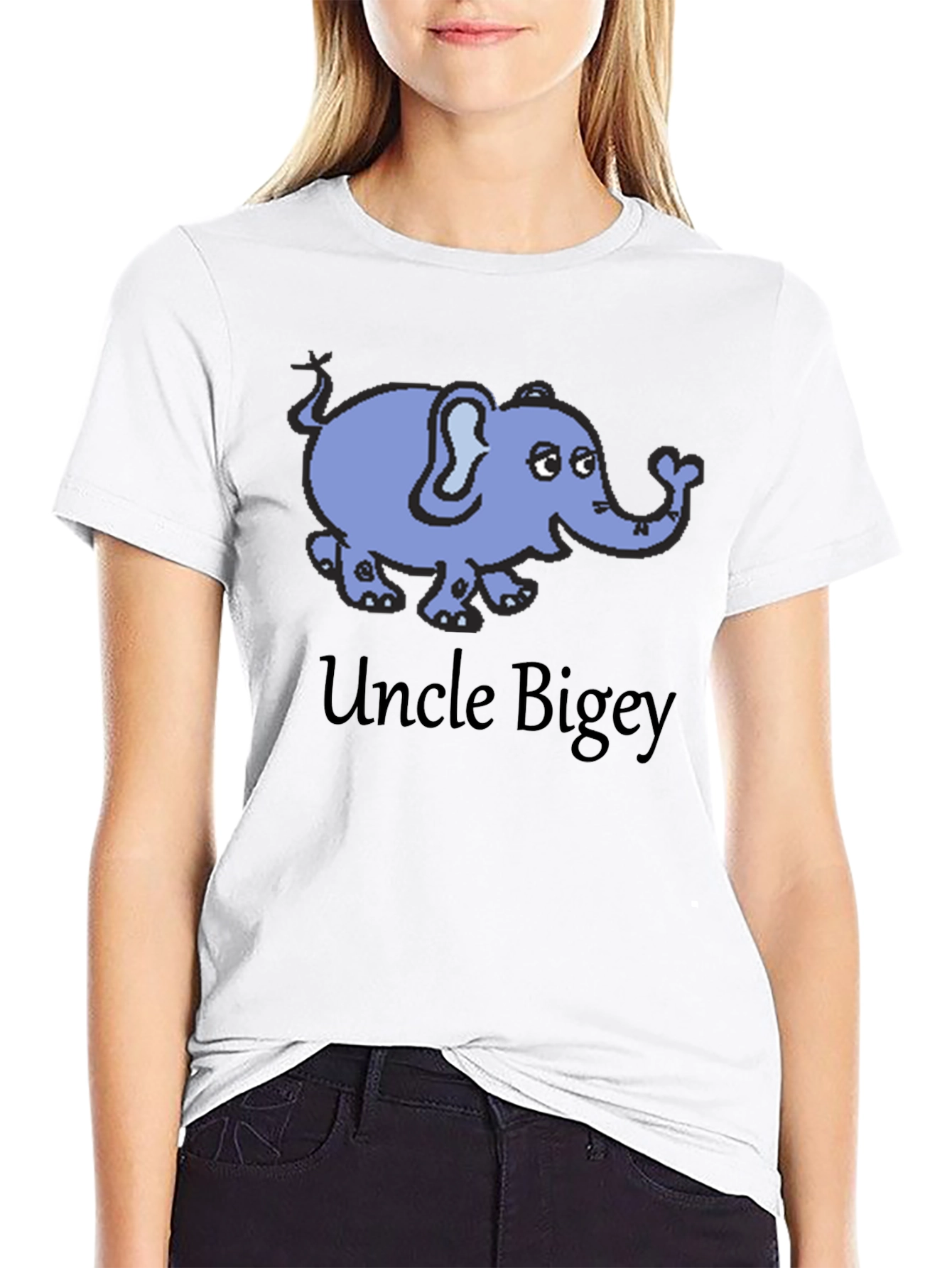 Uncle Bigey Elephant Cartoon T-Shirt