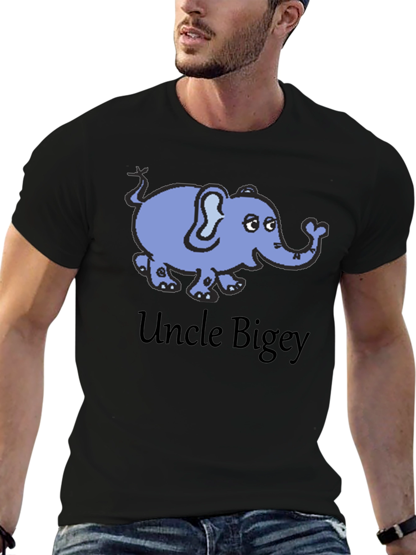 Uncle Bigey Elephant Cartoon T-Shirt