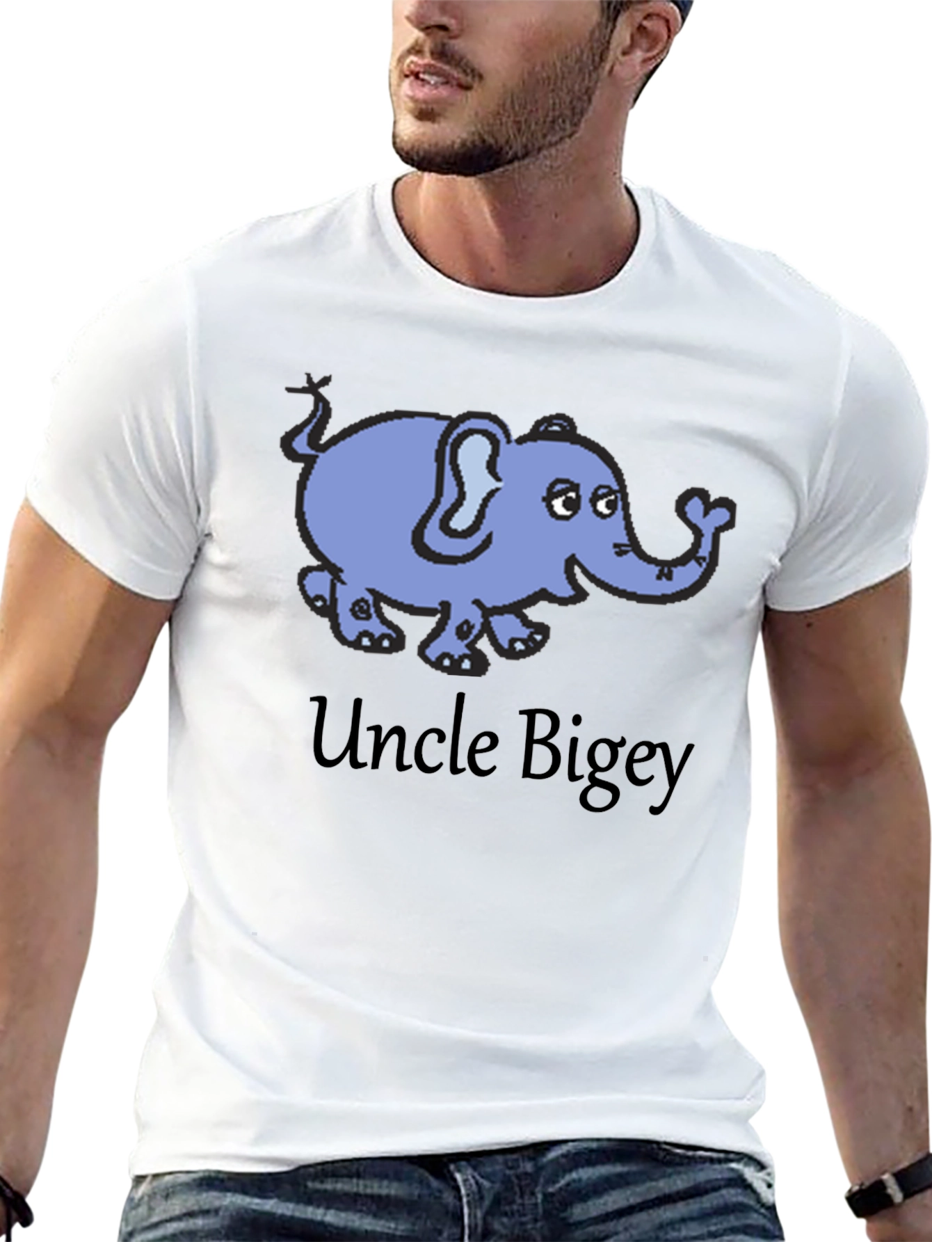 Uncle Bigey Elephant Cartoon T-Shirt