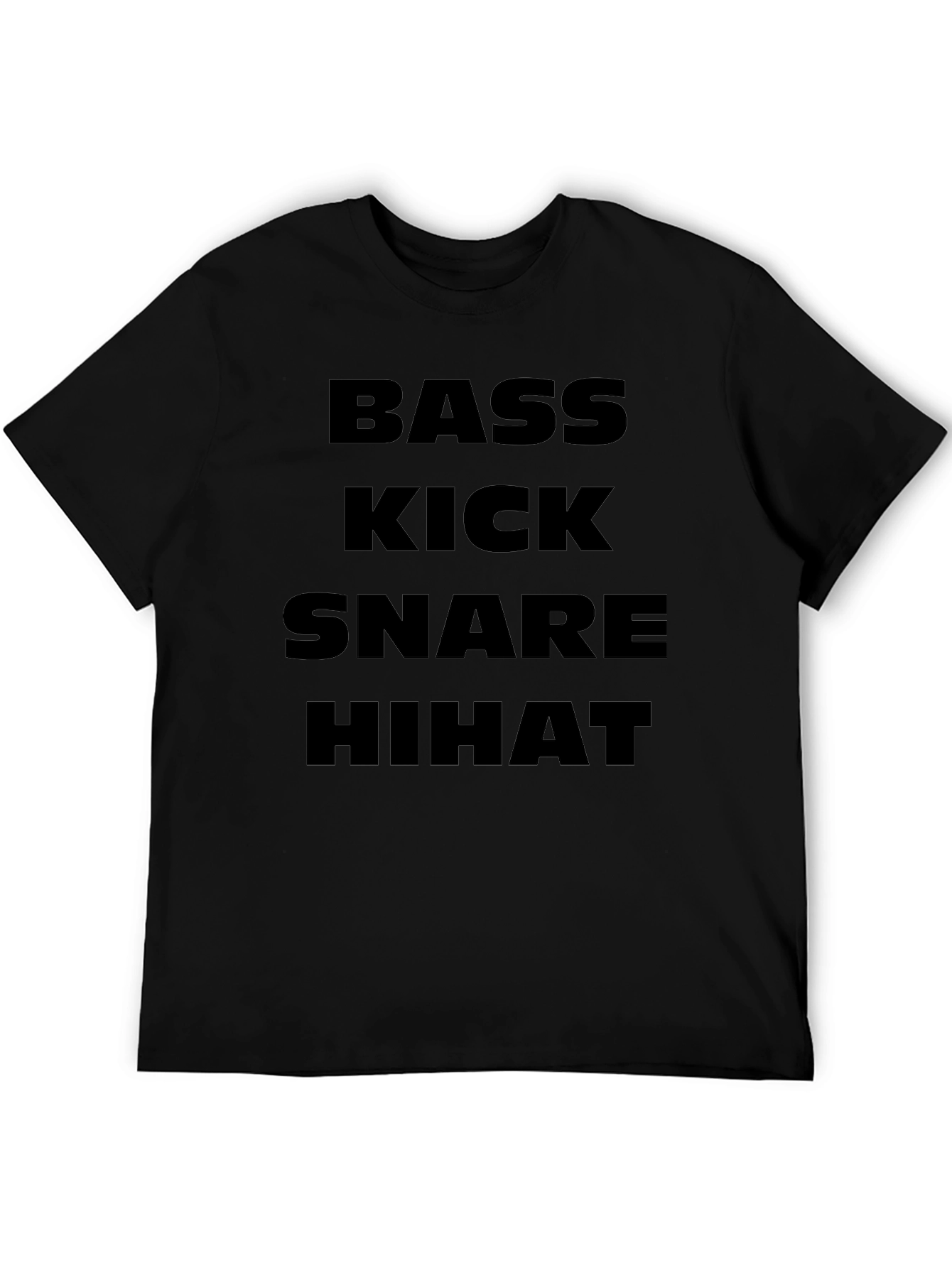 Bass Kick Snare HiHat Black T-Shirt