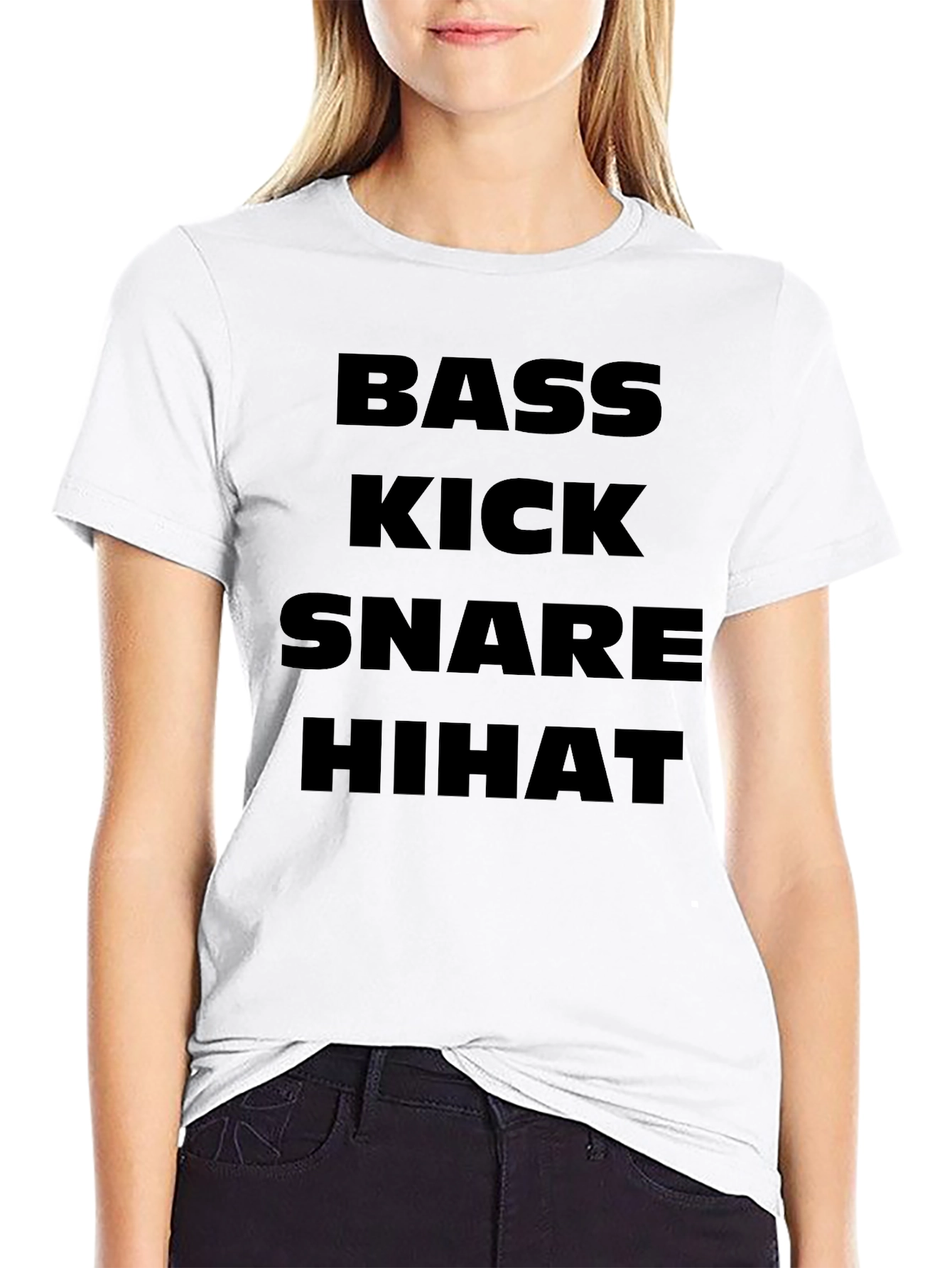 Bass Kick Snare HiHat Black T-Shirt