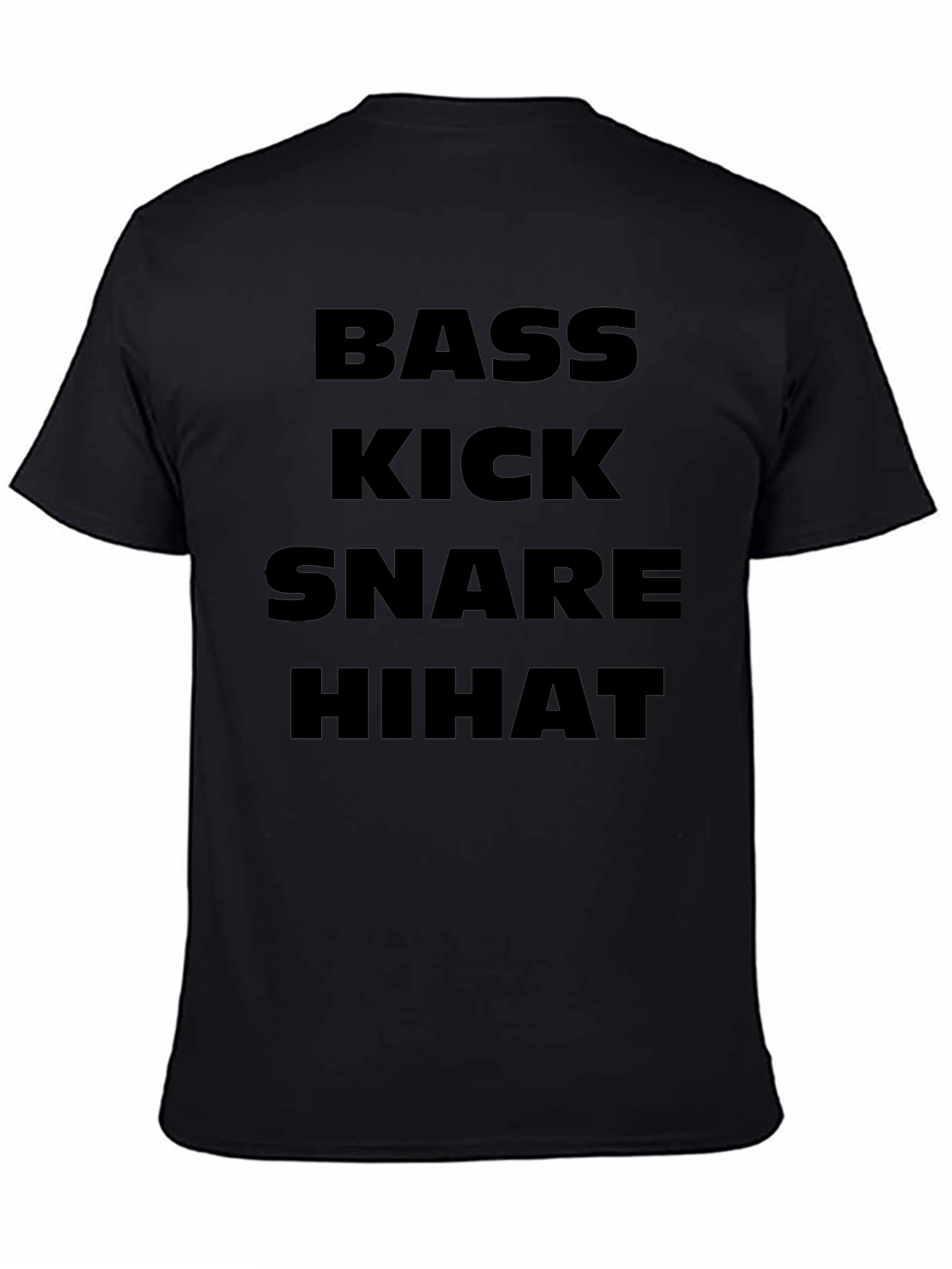 Bass Kick Snare HiHat Black T-Shirt