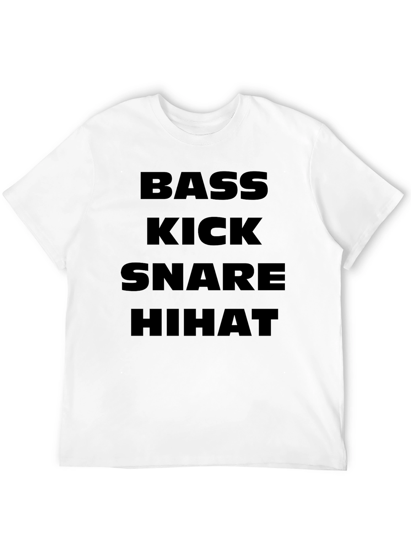 Bass Kick Snare HiHat Black T-Shirt