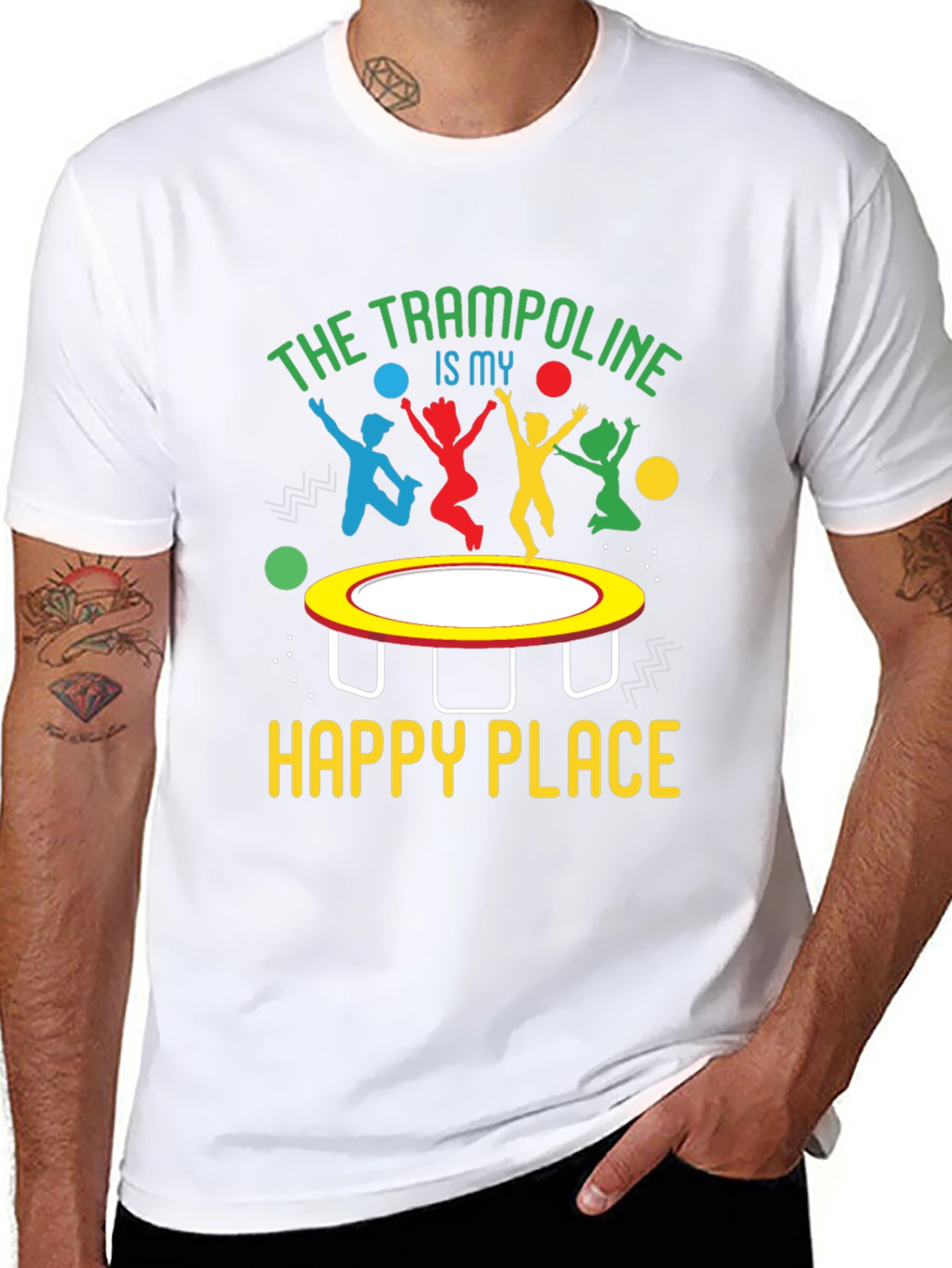 Trampoline Happy Place Black T-Shirt