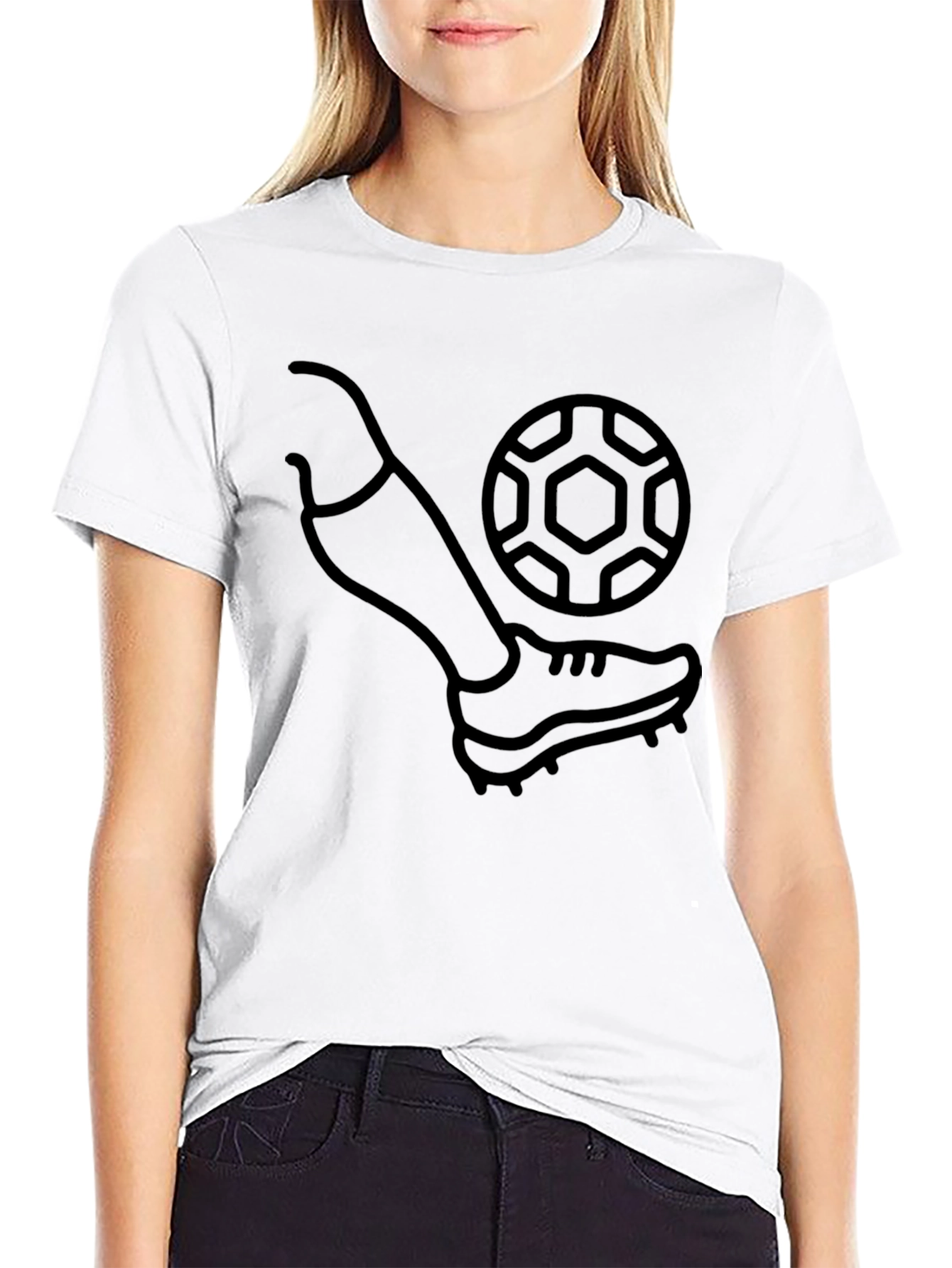 Soccer Kick Graphic T-Shirt - Black
