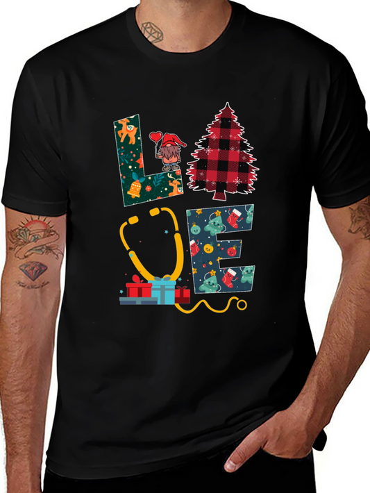Love Nurse Christmas T-Shirt: Holiday Medical Apparel