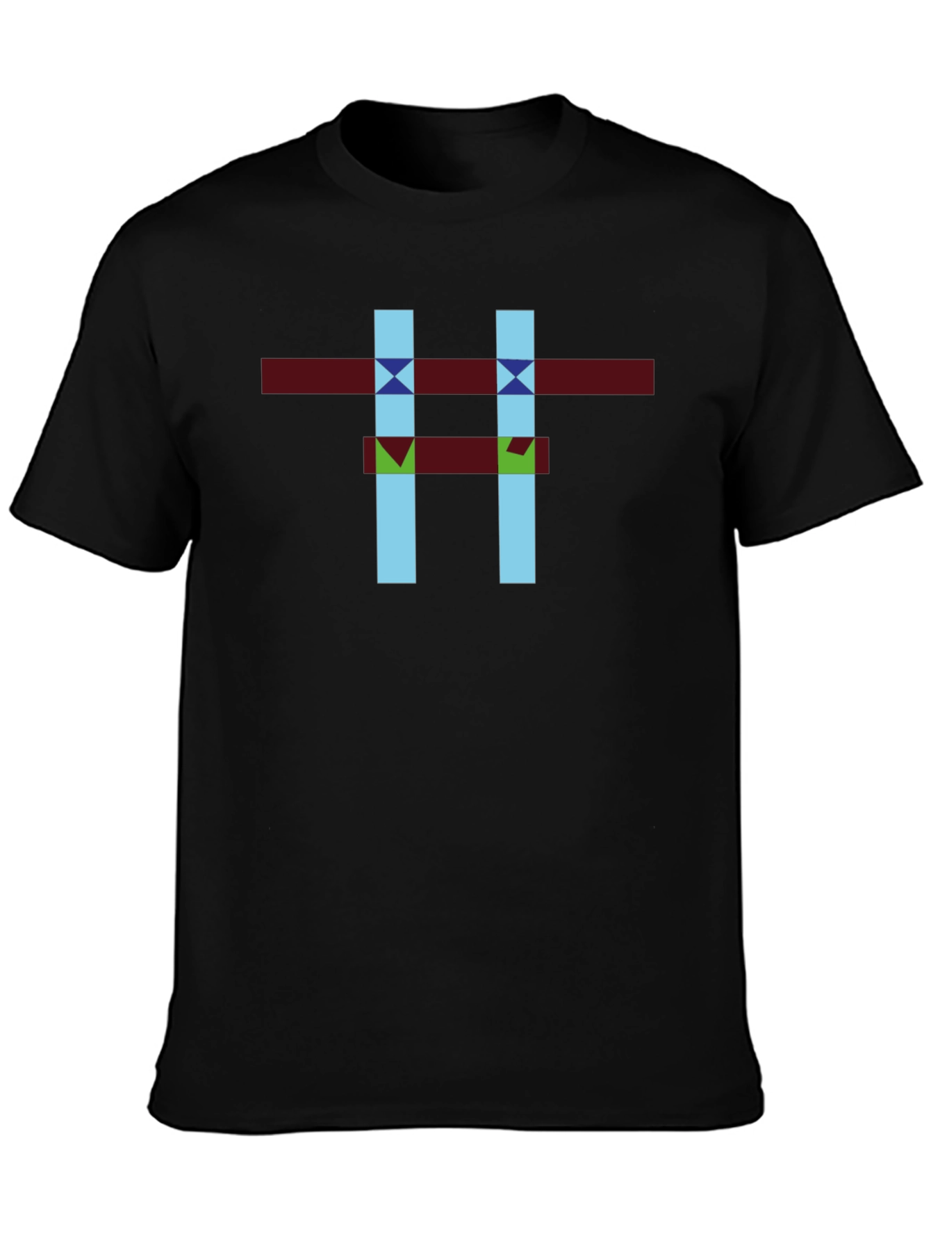 Abstract Geometric Design Black T-Shirt