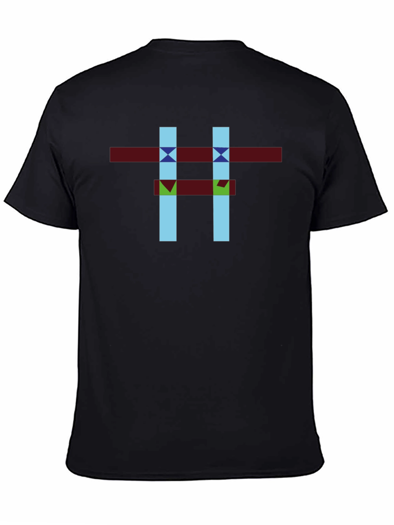 Abstract Geometric Design Black T-Shirt