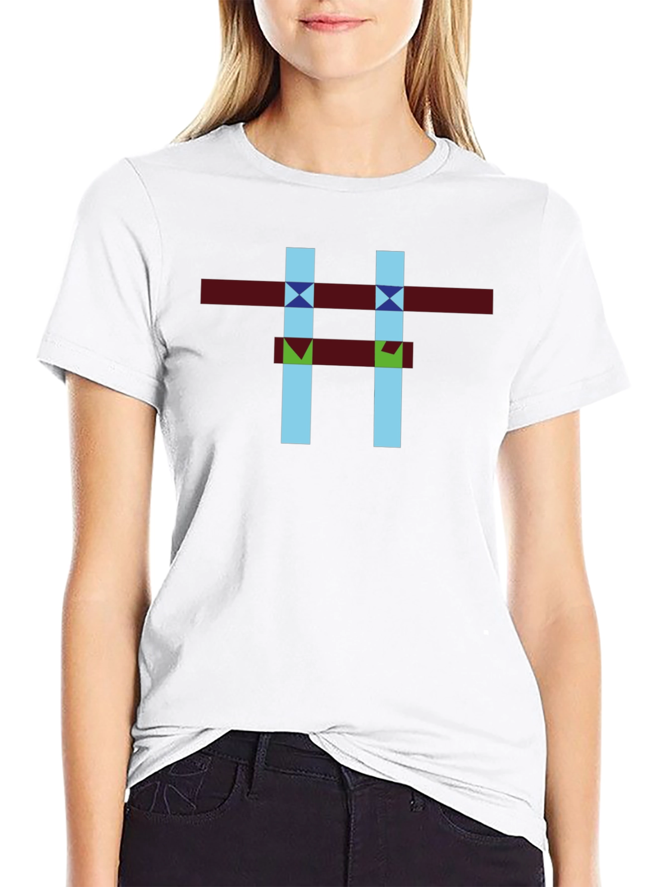 Abstract Geometric Design Black T-Shirt