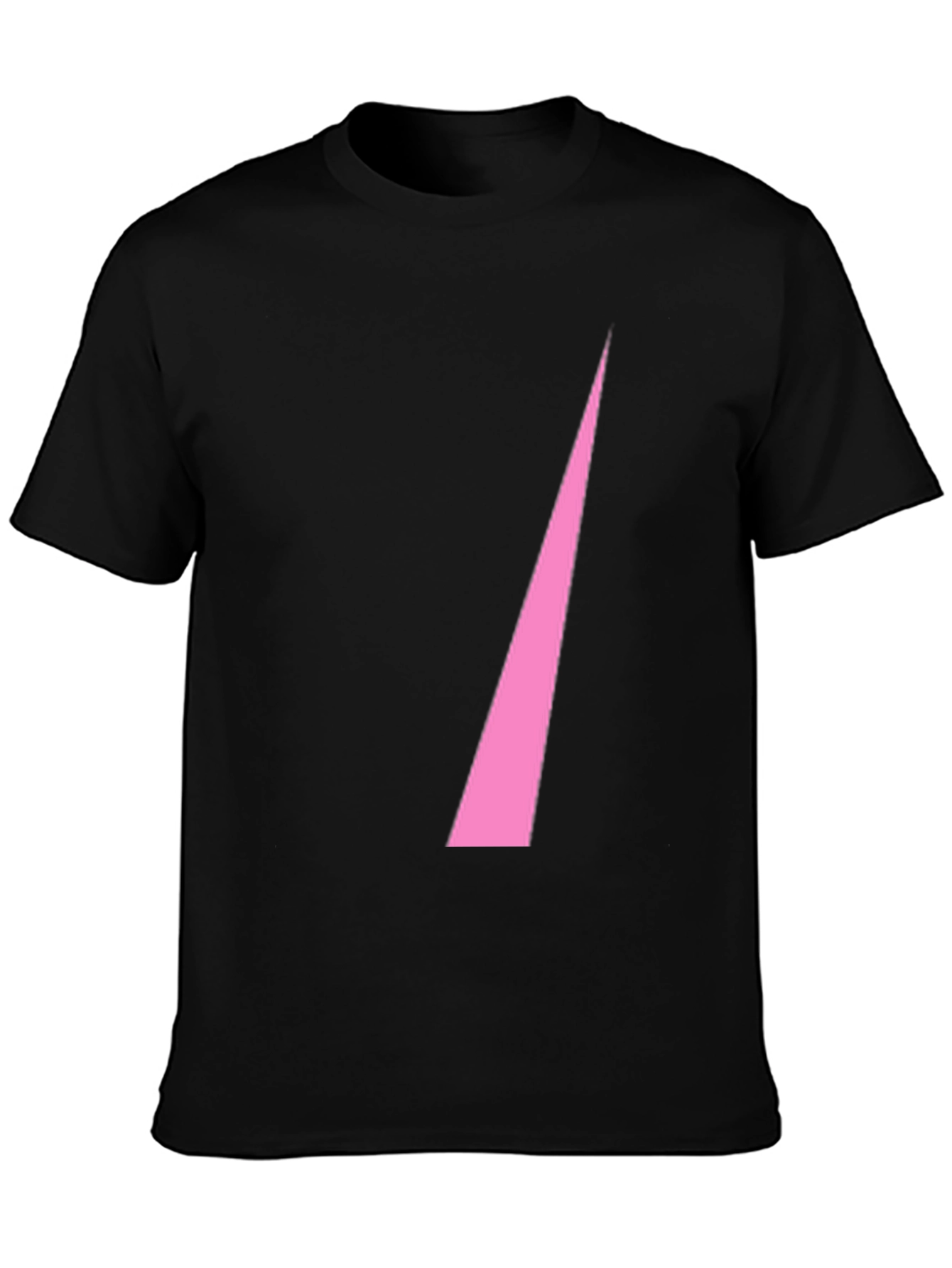 Pink Triangle Graphic Black T-Shirt