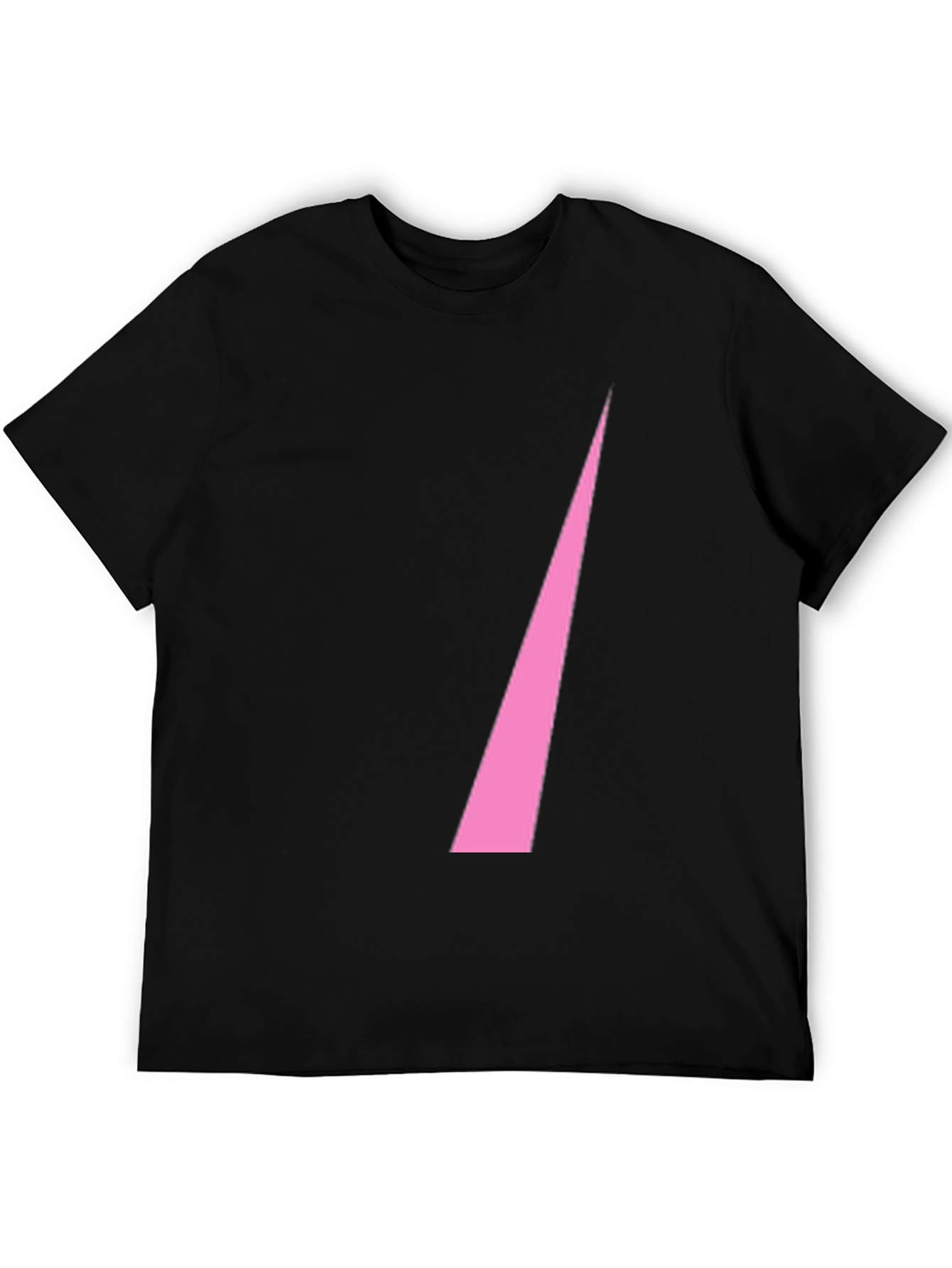 Pink Triangle Graphic Black T-Shirt