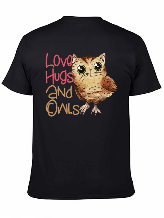 Love Hugs and Owls Graphic T-Shirt