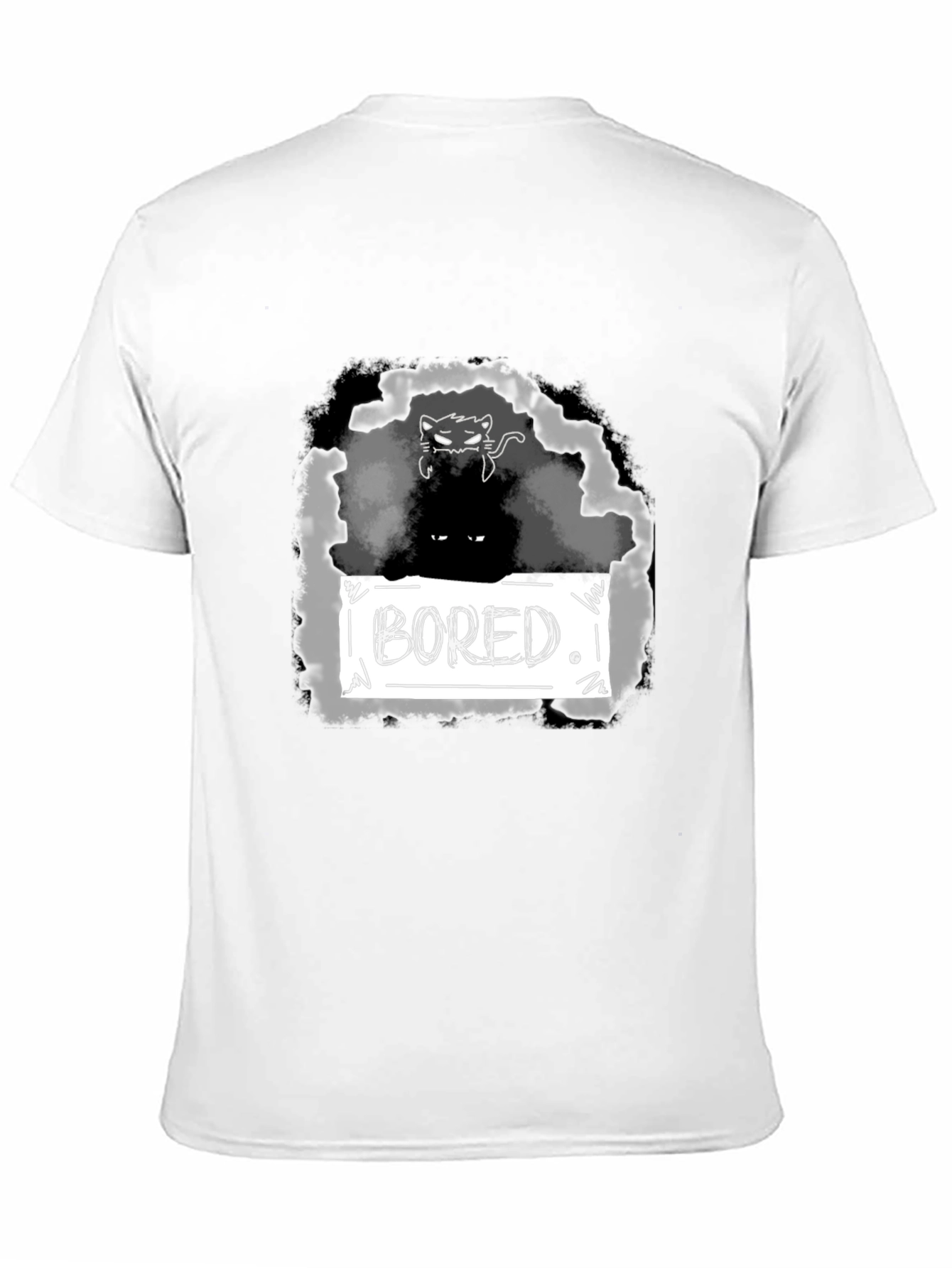 Bored Cat Graphic T-Shirt - Unisex Black Tee