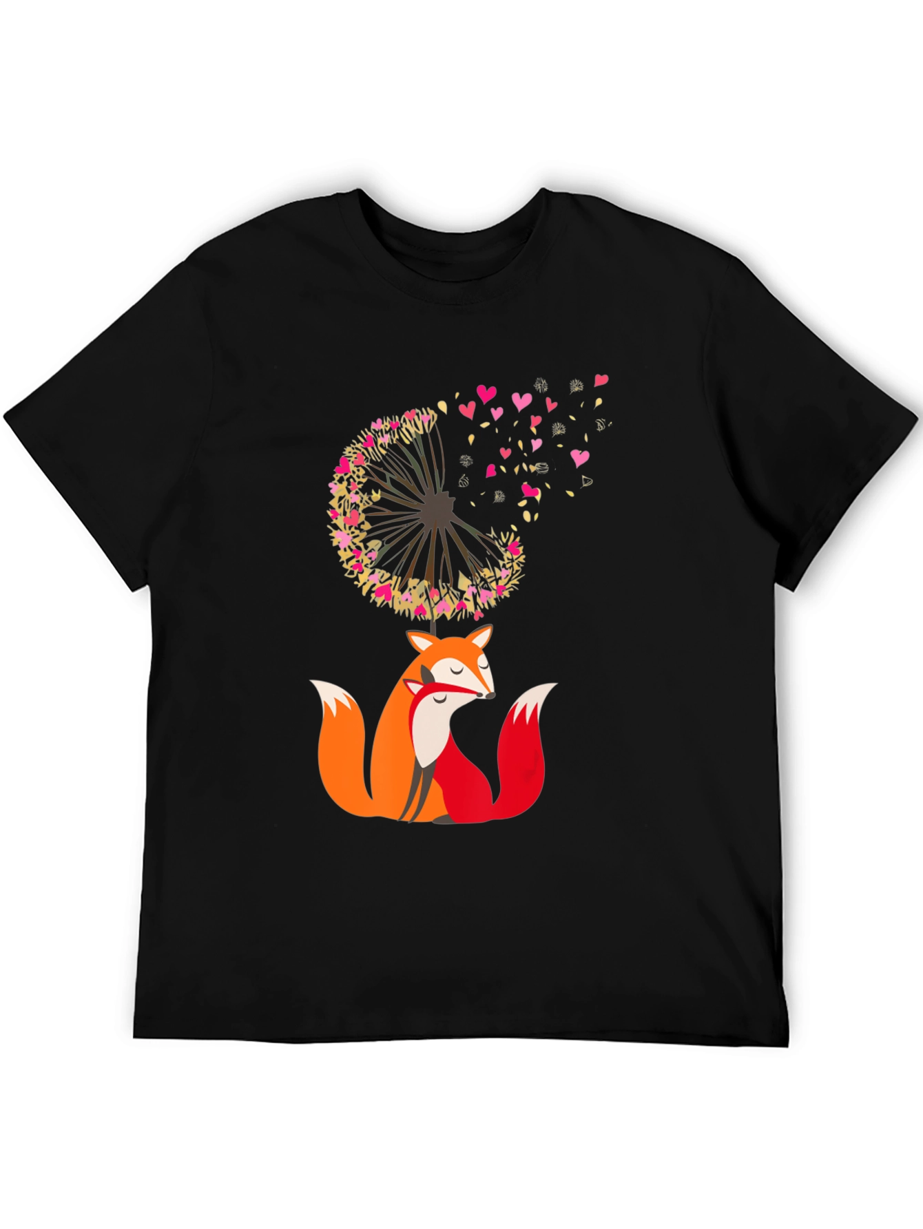Fox & Dandelion Heart Tee - Stylish Graphic T-Shirt