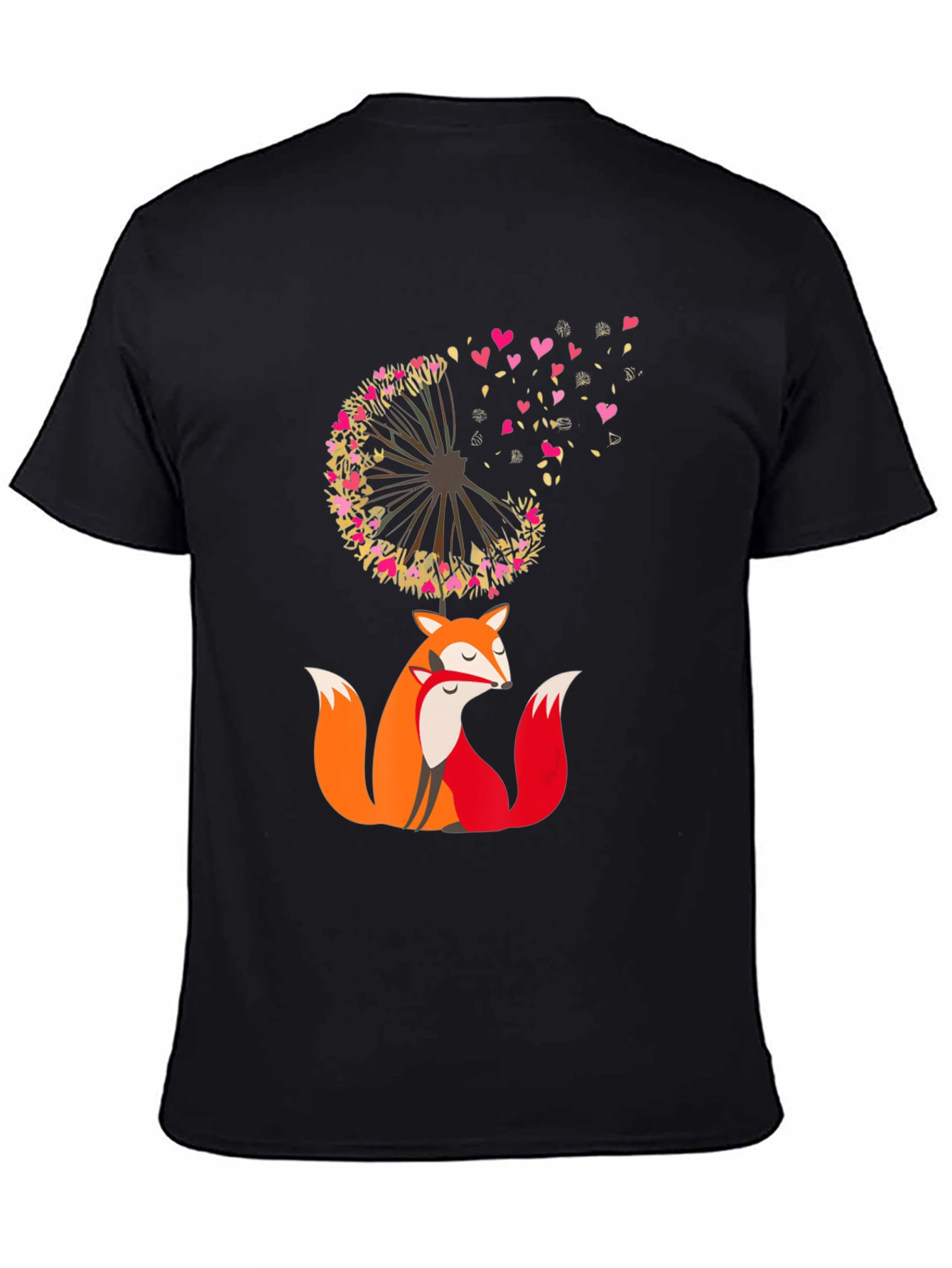 Fox & Dandelion Heart Tee - Stylish Graphic T-Shirt