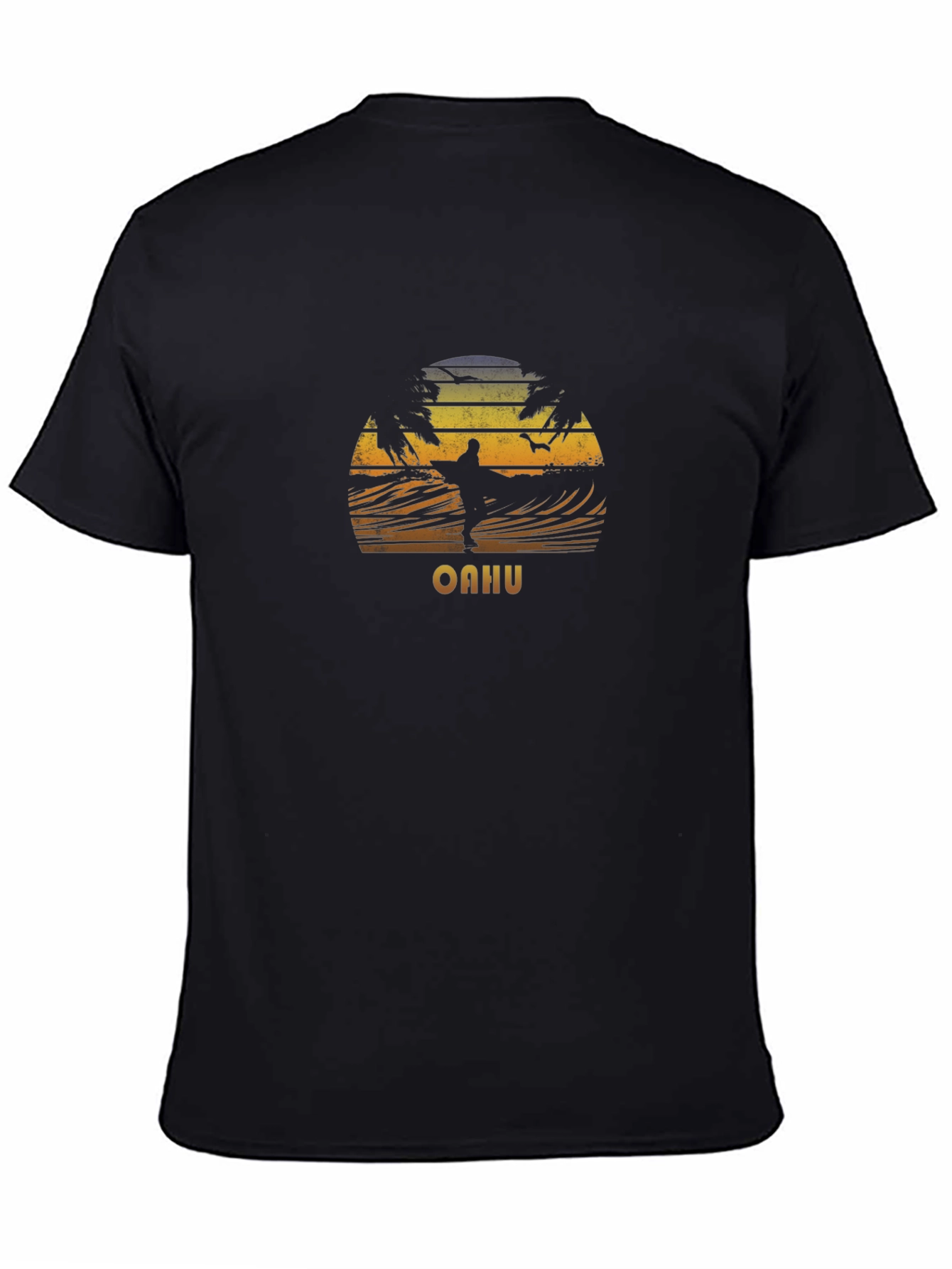 Oahu Surfing Sunset Graphic T-Shirt