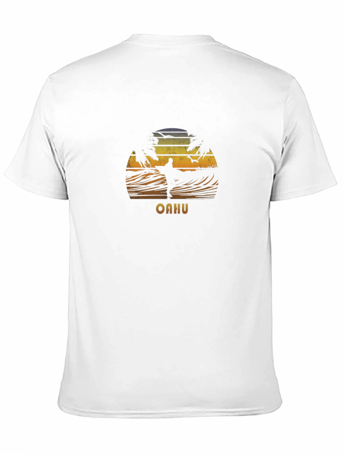 Oahu Surfing Sunset Graphic T-Shirt
