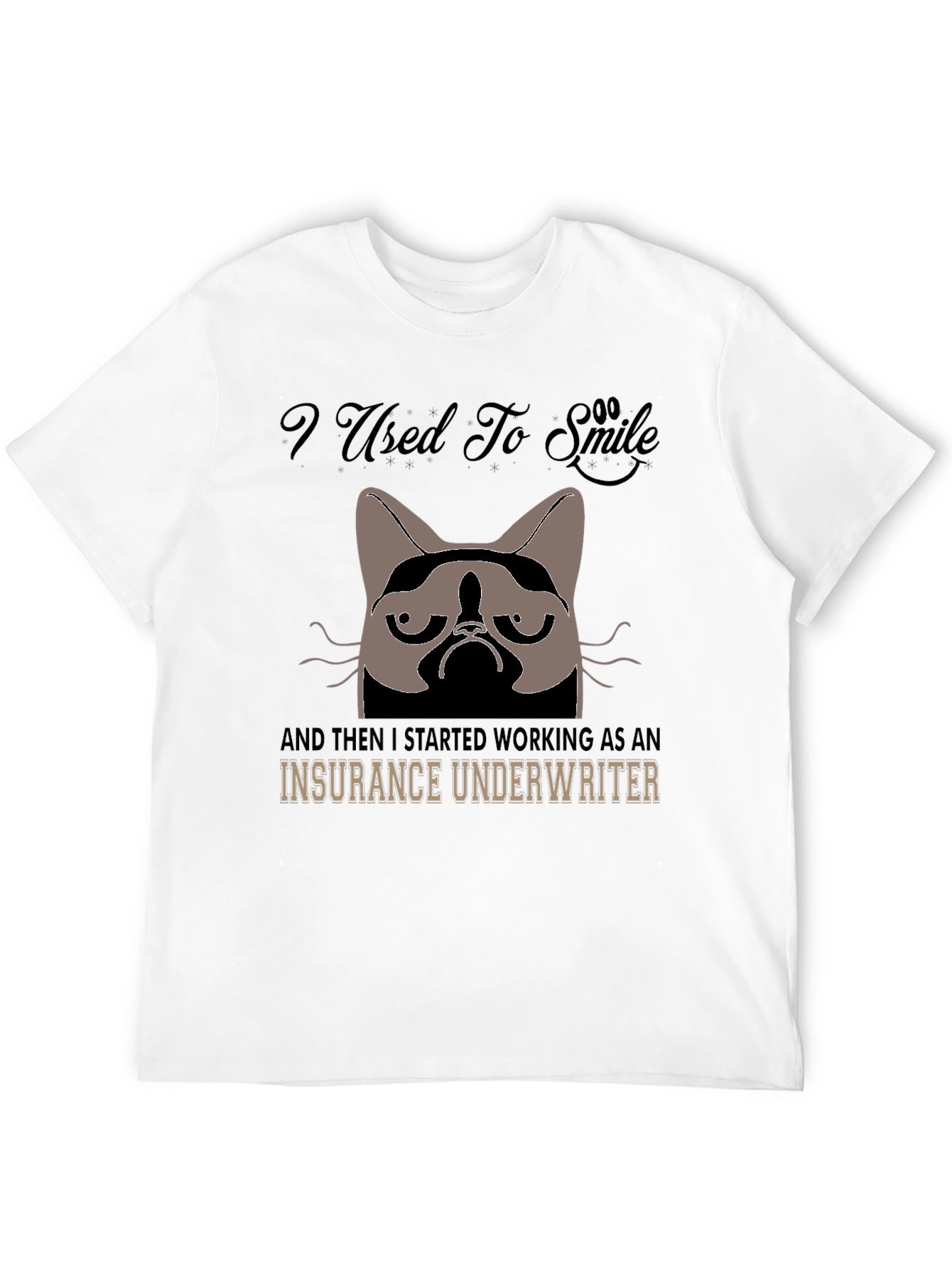 I Used To Smile Insurance Underwriter Grumpy Cat T-Shirt