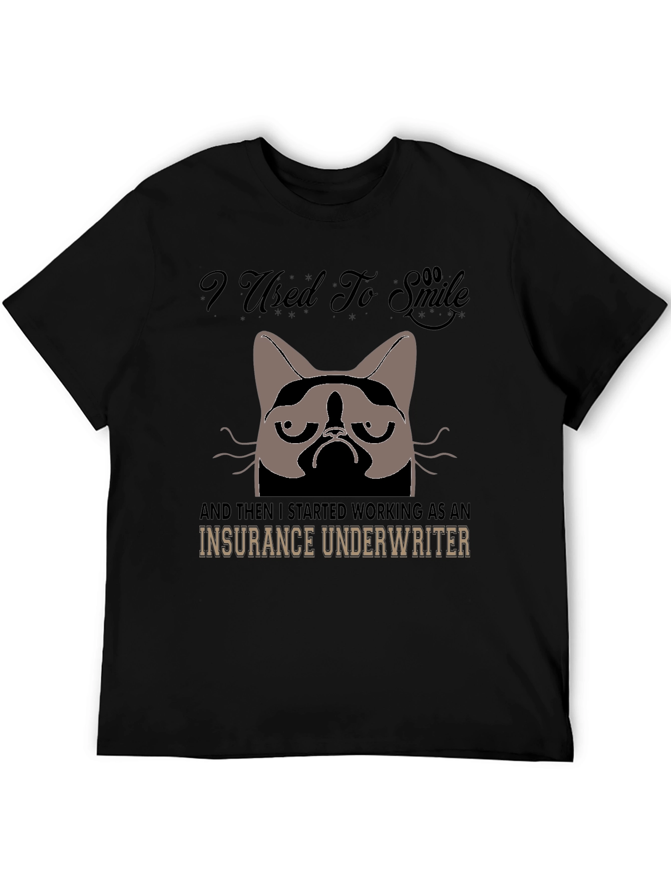 I Used To Smile Insurance Underwriter Grumpy Cat T-Shirt