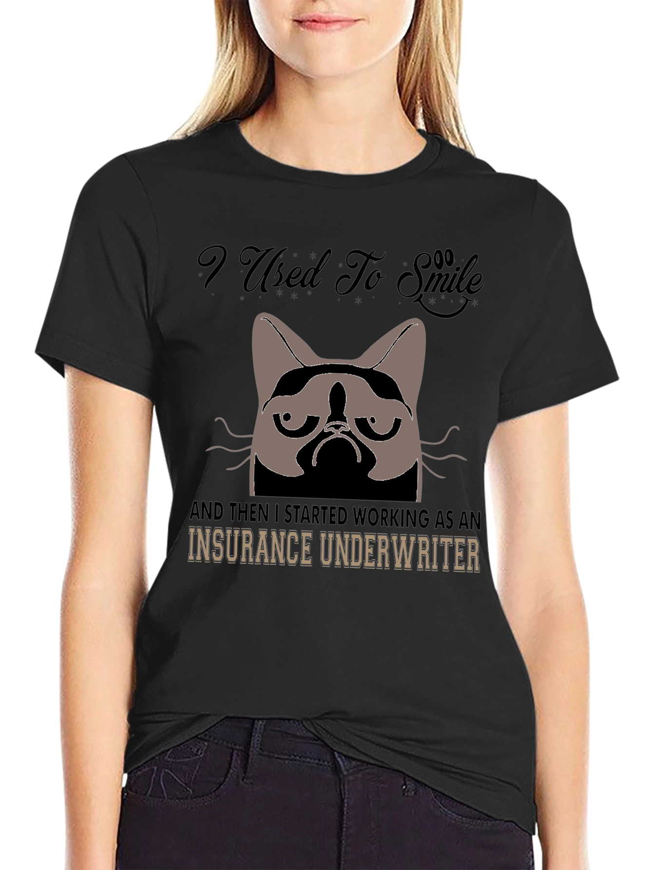 I Used To Smile Insurance Underwriter Grumpy Cat T-Shirt